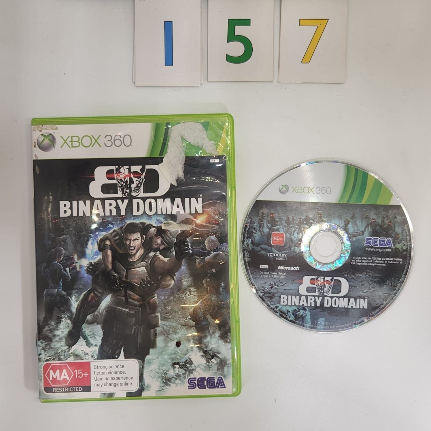 Binary Domain Xbox 360 Game (PAL Version) - Action Shooter for Intense Sci-Fi Battles | Perfect for Fans of Robot Combat & Story-Driven Games