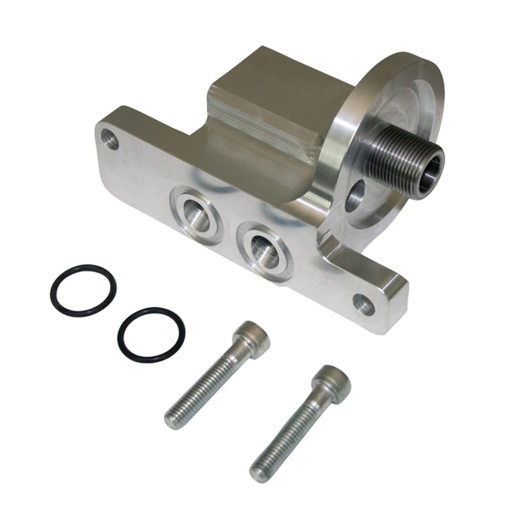 Moroso 23711 90 Degree Spin-On Oil Filter Adapter - Compatible with GM LS 4.8/5.3/6.0/6.2 Engines & Moroso Oil Pans - High Performance Oil Filter Relocation Kit for Improved Engine Access & Maintenance