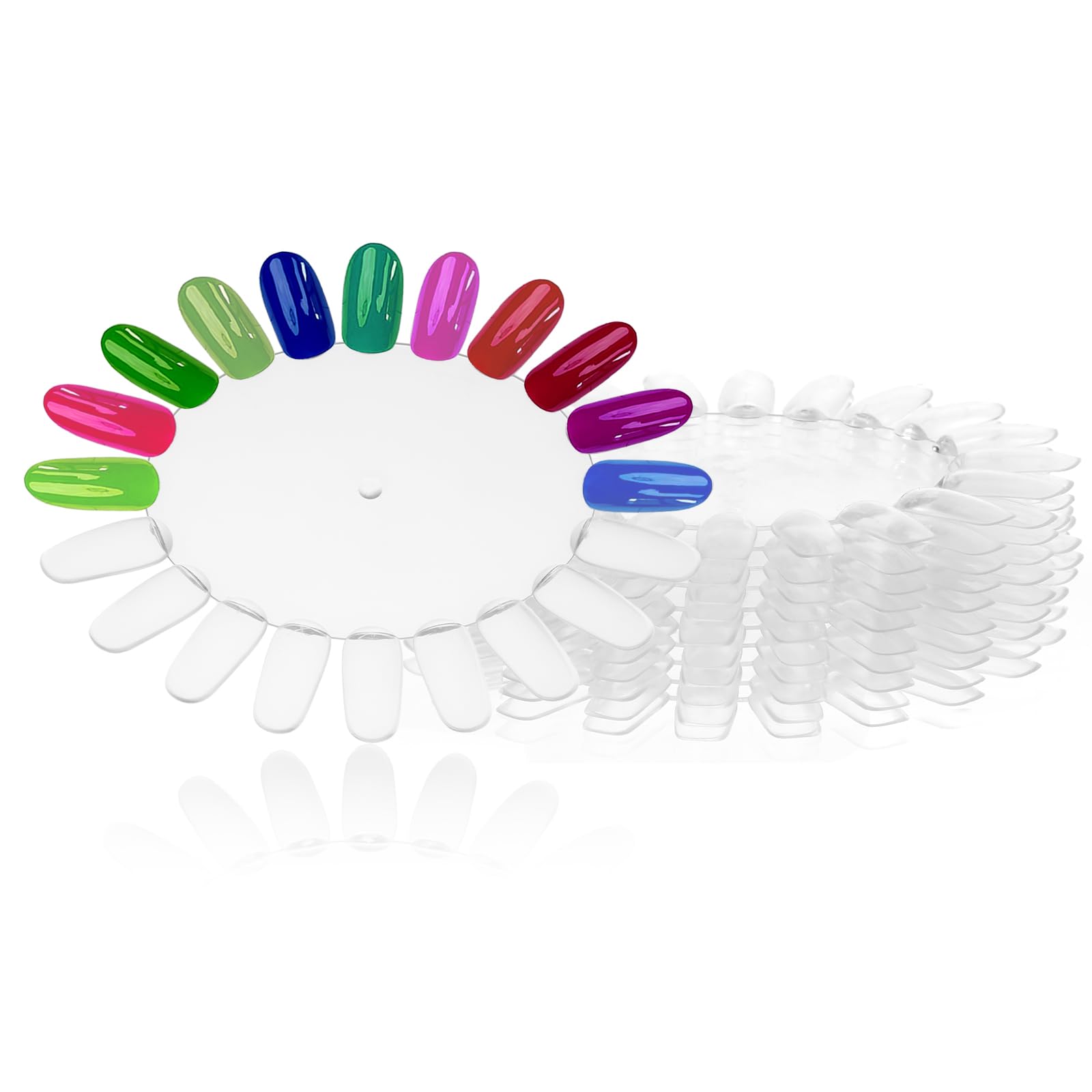 10 Pcs Clear Nail Swatch Wheels - Professional Nail Polish Color Display Sticks for Manicure Practice & Salon Use | Perfect for Nail Artists, DIY Enthusiasts & Beauty Professionals
