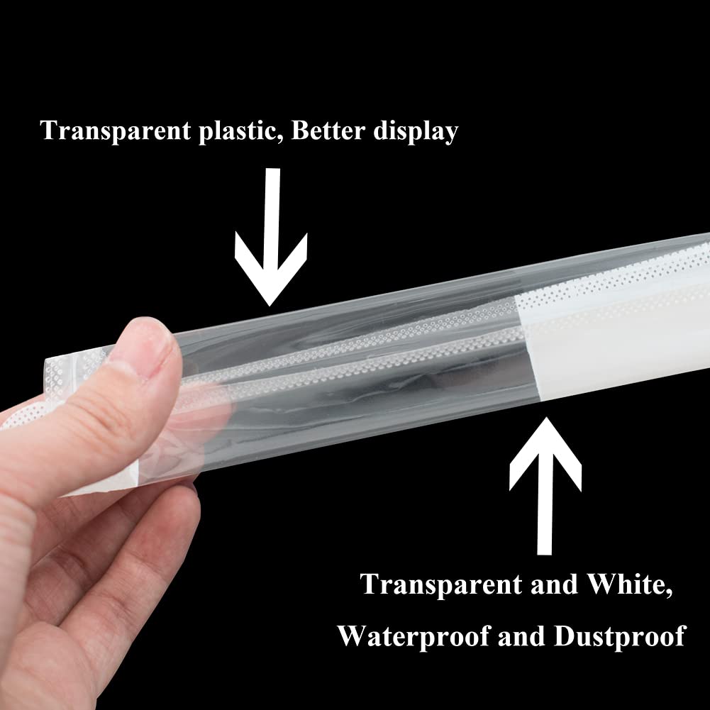 50 Pack Resealable Zipper Plastic Bags with Clear Window - Jewelry Storage Bags for Necklaces, Pens & Accessories | Durable Reclosable Bags for Organizing Jewelry, Crafts & Office Supplies (White)
