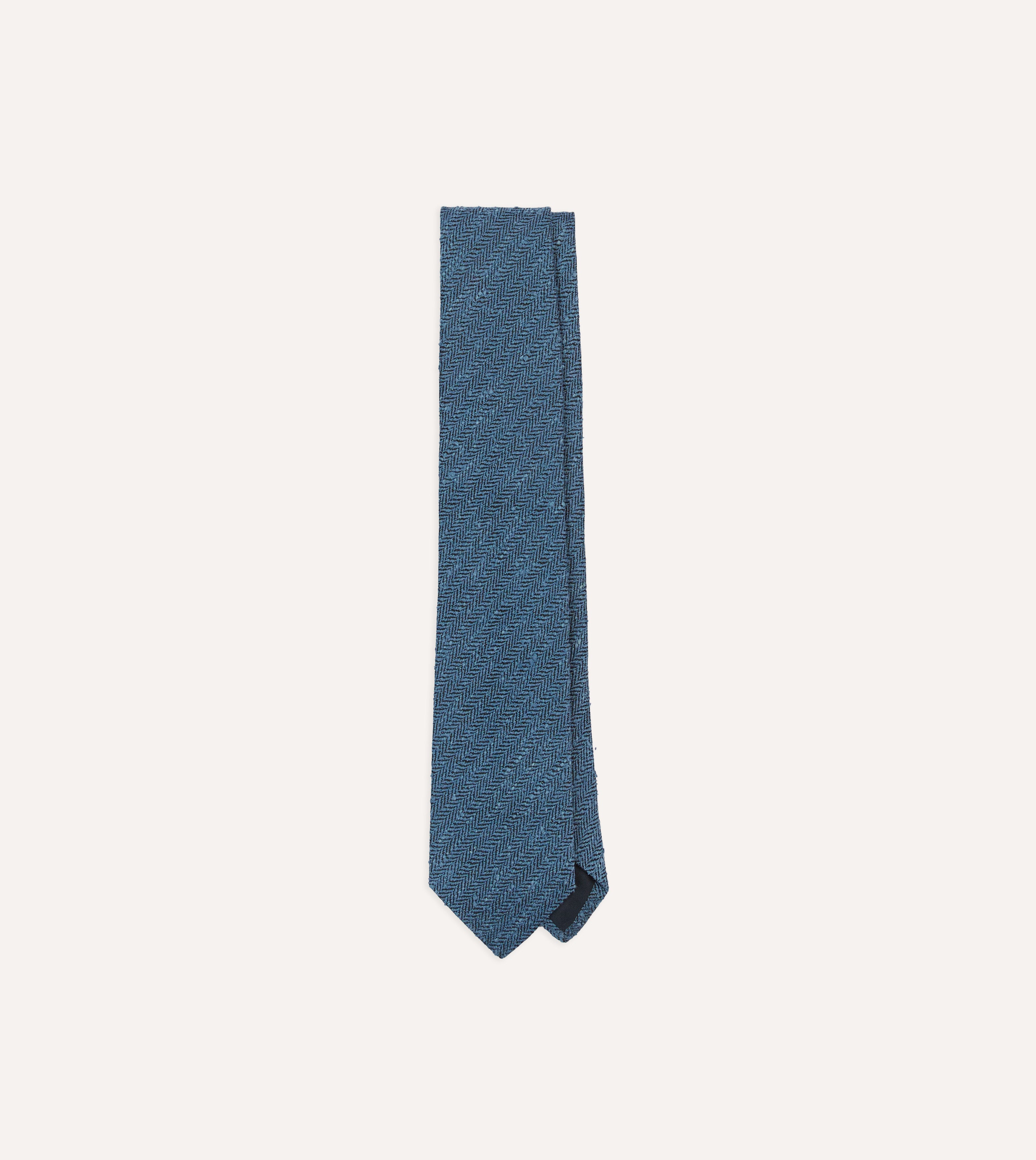 Premium Blue Herringbone Shantung Silk Necktie for Men - Elegant Formal Business & Wedding Accessories - Perfect for Office, Interviews & Special Occasions