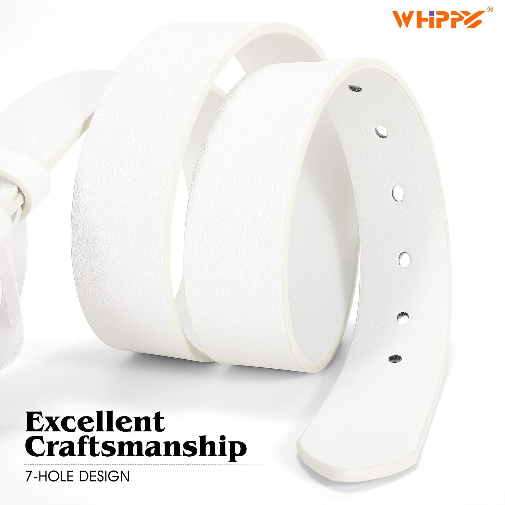 WHIPPY Genuine Leather Belt for Women - Stylish Western Belt for Jeans, Pants & Dresses - Perfect for Casual Outfits & Country Fashion