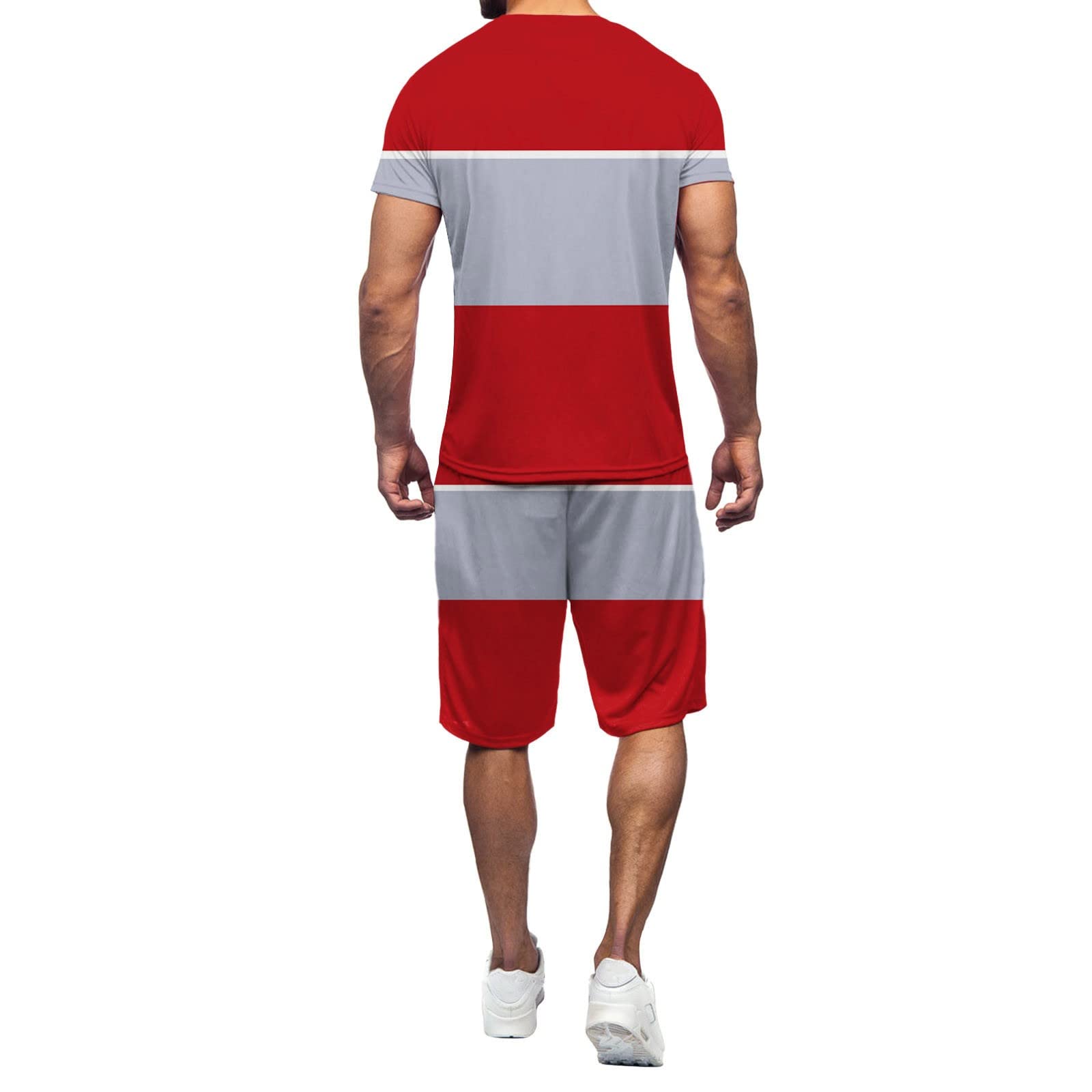 **Men's 2-Piece Tracksuit Set - Lightweight Summer Short Sleeve Outfit for Casual Wear, Gym & Travel**