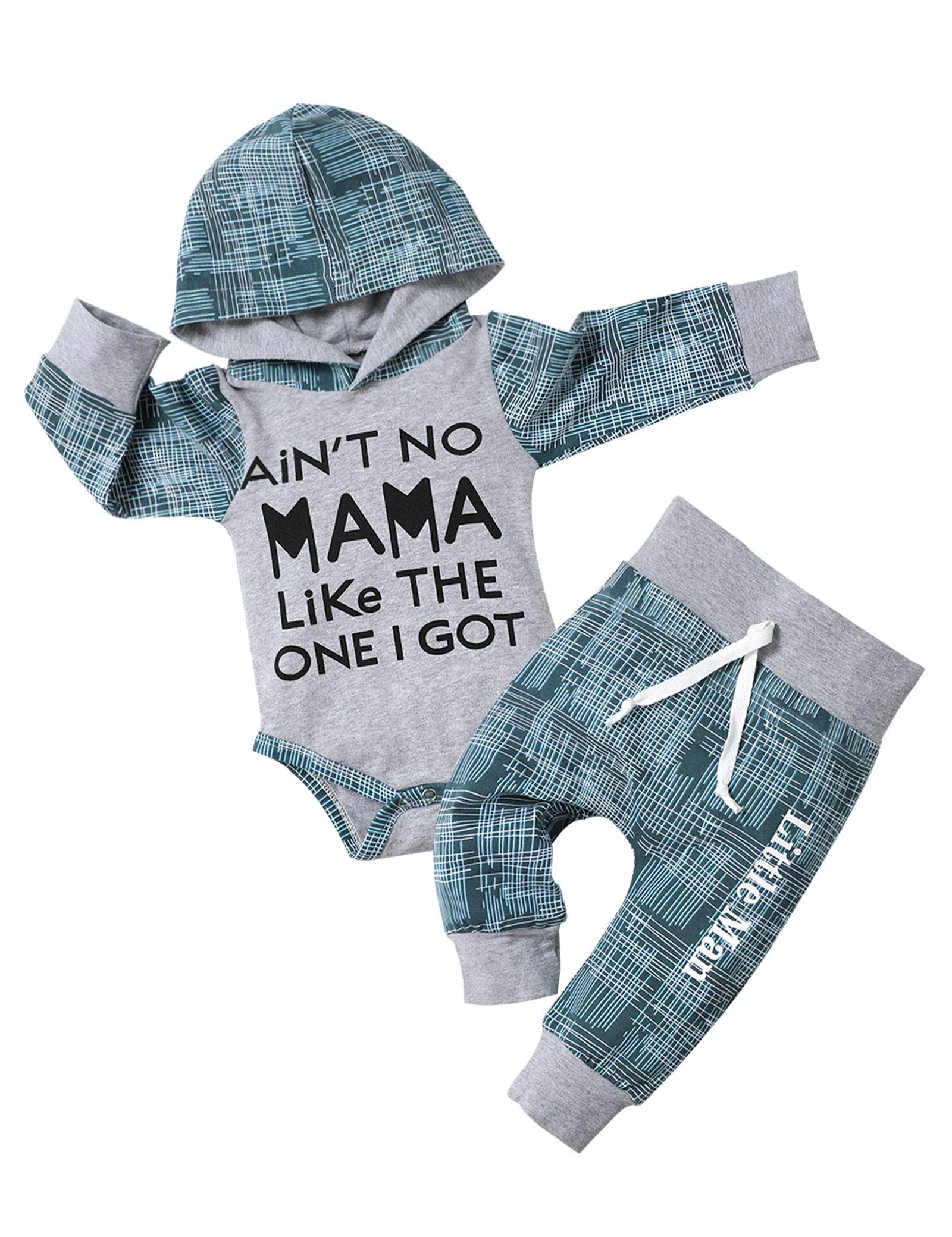 Vonkilizo Newborn Baby Boy Clothes Set - Soft Cotton Long Sleeve Hoodie & Pants Outfit for 0-12 Months | Cute Infant Boy Winter Spring Fall Outfits | Perfect for Photoshoots, Family Gatherings & Daily Wear