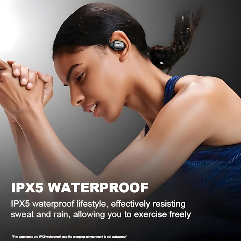 Dodorados Wireless Earbuds with Active Noise Cancelling, Bluetooth 5.4 Open Ear Headphones, IPX5 Waterproof, Hi-Fi Sound Quality for Running, Gym & Outdoor Activities (Black)