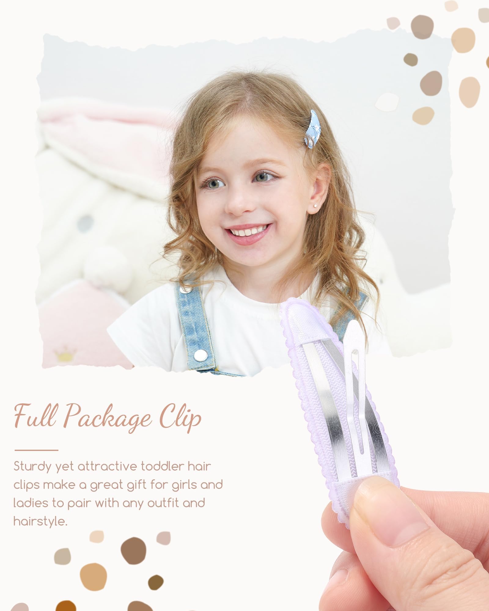40 Pcs Floral Snap Hair Clips for Girls - Non-Slip Wrapped Flower Hairpins, Bows & Barrettes | Perfect for School, Parties & Everyday Hair Styling