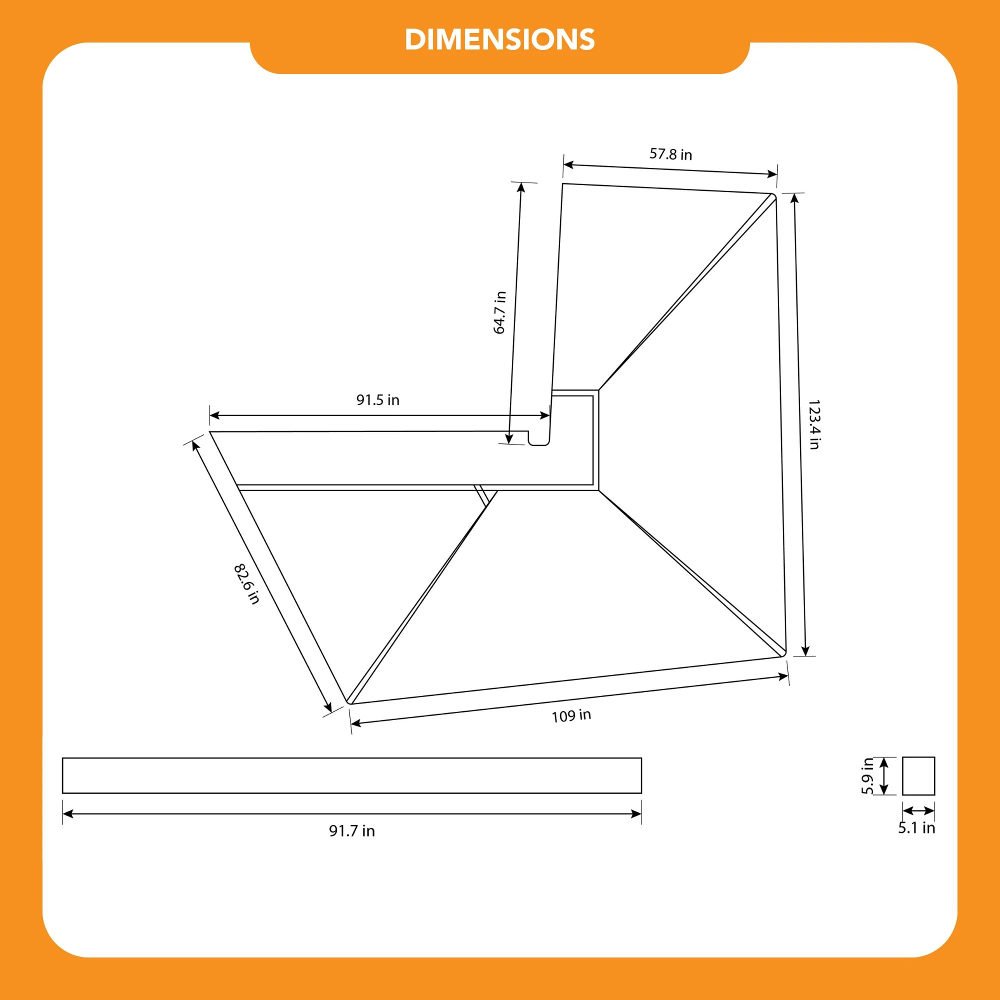 270 Degree Awning for RV, Camper, and Van - Waterproof & UV-Resistant Outdoor Shade Canopy for Camping, Beach, and Picnic Use