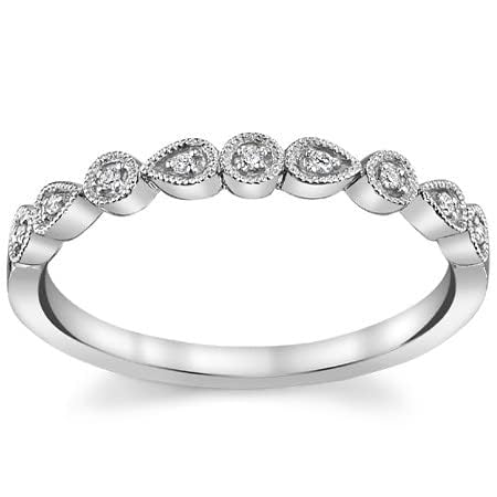 0.05Ct Round Milgrain Lab Grown Diamond Stackable Band - 14k White/Yellow/Rose Gold Women's Wedding Ring, Engagement Band, Matching Jewelry Set for Bridal, Anniversary & Everyday Wear