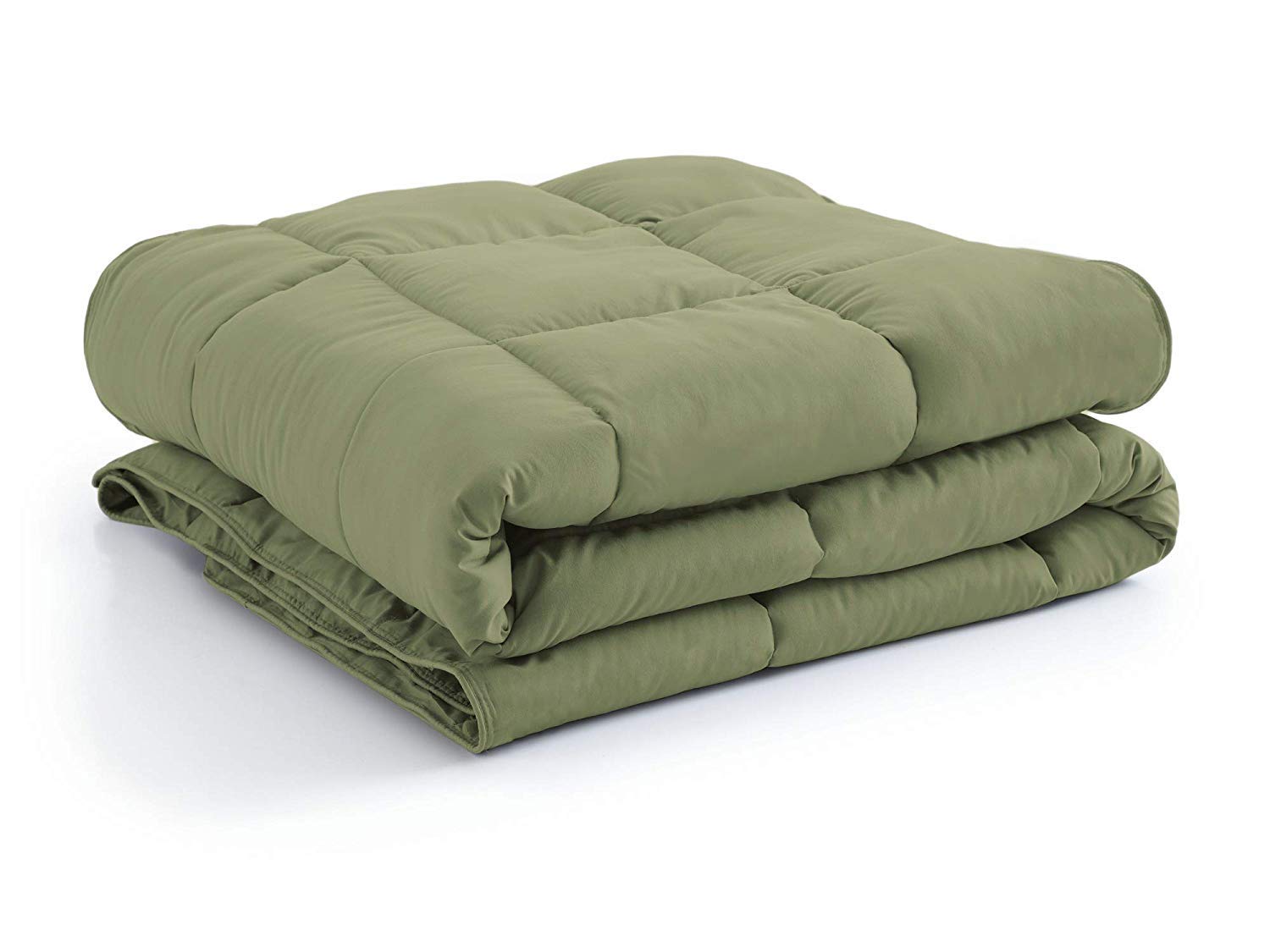 Premium 300 GSM Goose Down Comforter Set - Super Soft 100% Organic Cotton Quilt | Lightweight & Breathable | Queen Size in Olive Green | Perfect for All-Season Bedding & Cozy Home Decor