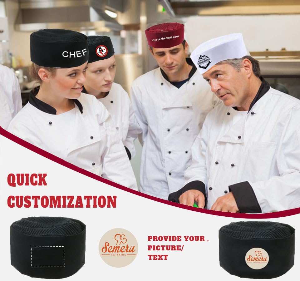 Custom Personalized Chef Hat for Bakers & Cooks - Breathable Mesh Top Kitchen Cap - Perfect for Baking, Cooking & Culinary Arts