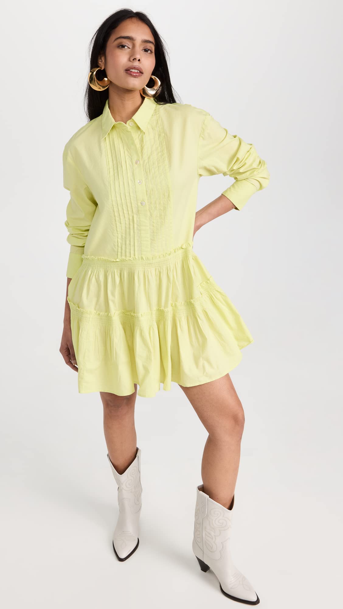 Free People Women's Billie Mini Dress - Flowy Boho Summer Dress with V-Neck & Ruffle Sleeves for Beach, Vacation & Date Night