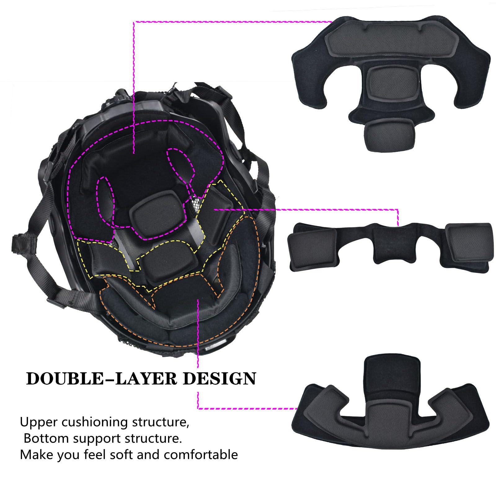Tactical Airsoft Fast Helmet Set with Military Noise Cancelling Headset, Rail Mount & Cover - Adjustable Memory Foam Padding for Adults & Teens - Perfect for Airsoft Games, Military Training & Outdoor Adventures