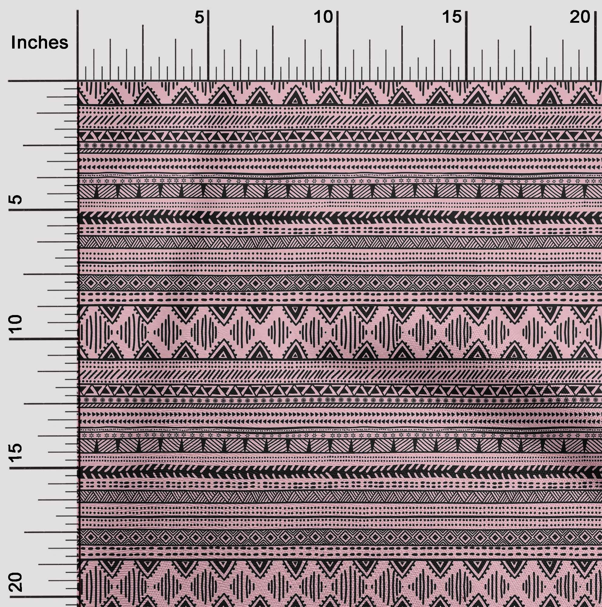oneOone 42 Inch Wide Viscose Chiffon Fabric - Medium Pink Tribal Print Dress Material by The Yard | Perfect for Boho Dresses, Scarves & Home Decor