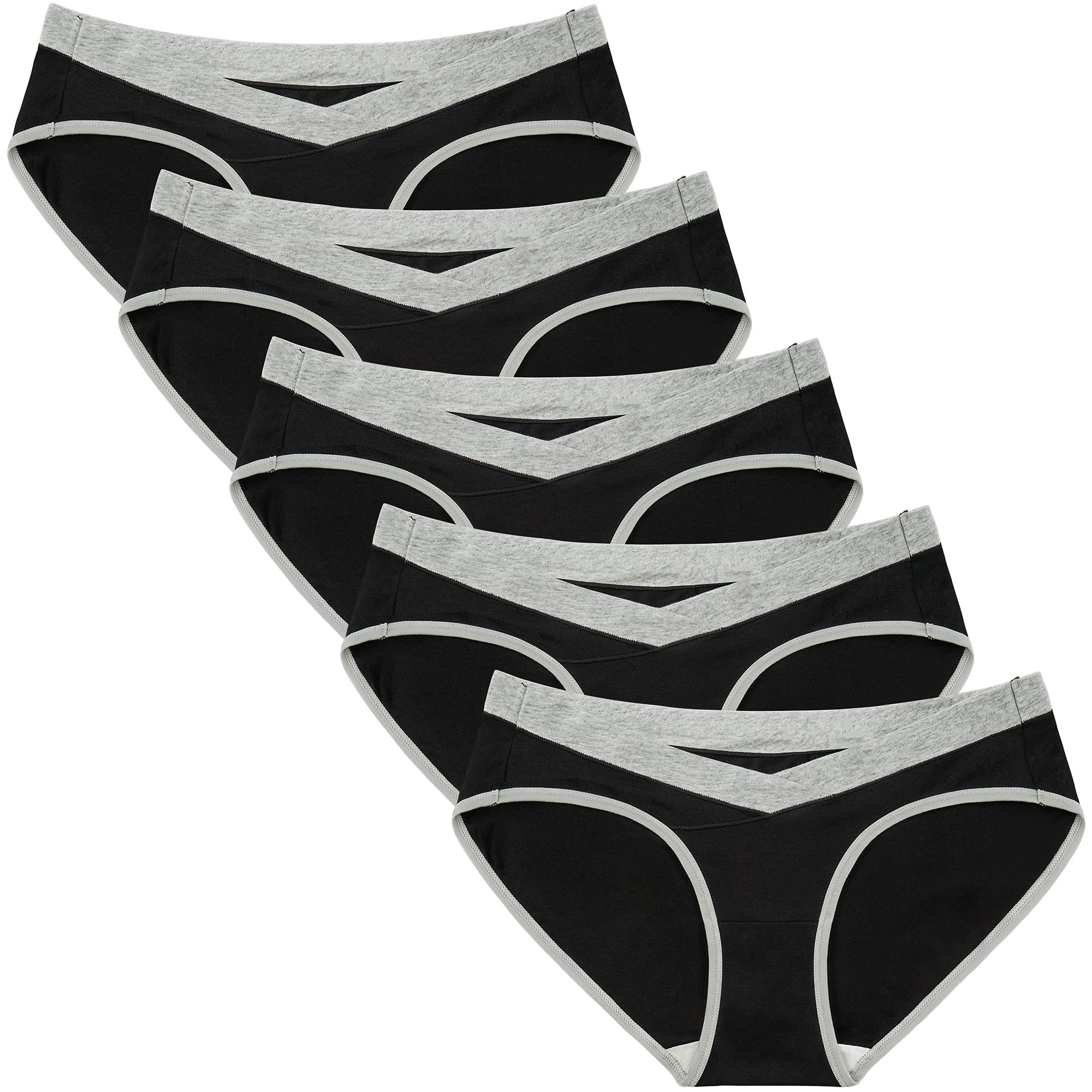 INNERSY Women's Maternity Underwear Cotton Plus Size Pregnancy Postpartum Panties 5 Pack - Soft Breathable Comfort for Expecting & New Moms - Perfect for Daily Wear, Hospital Stay & Recovery