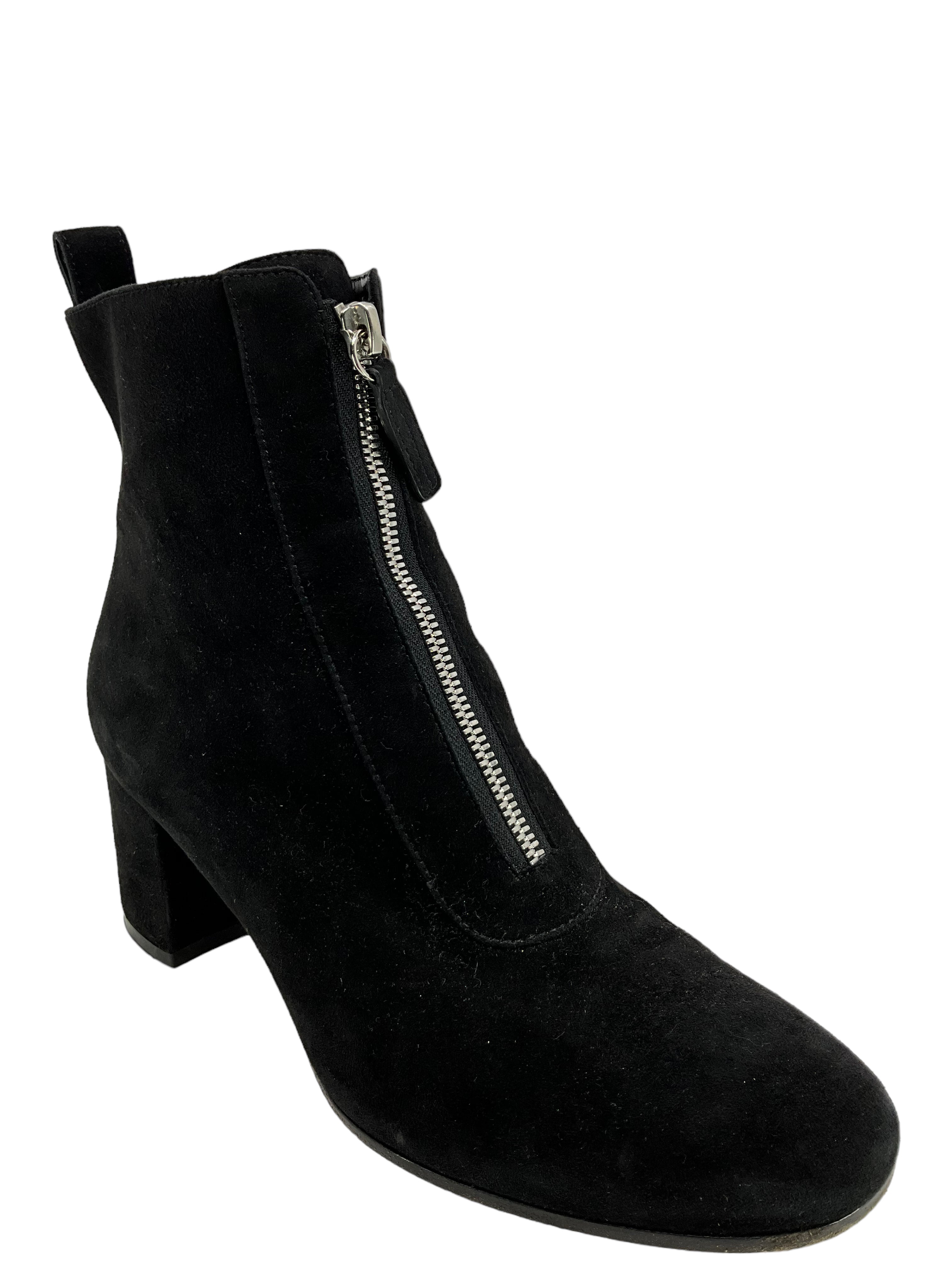 Gianvito Rossi Women's Front Zip Suede Ankle Boots Size 9 | Fashionable Fall Winter Booties for Office, Party & Night Out
