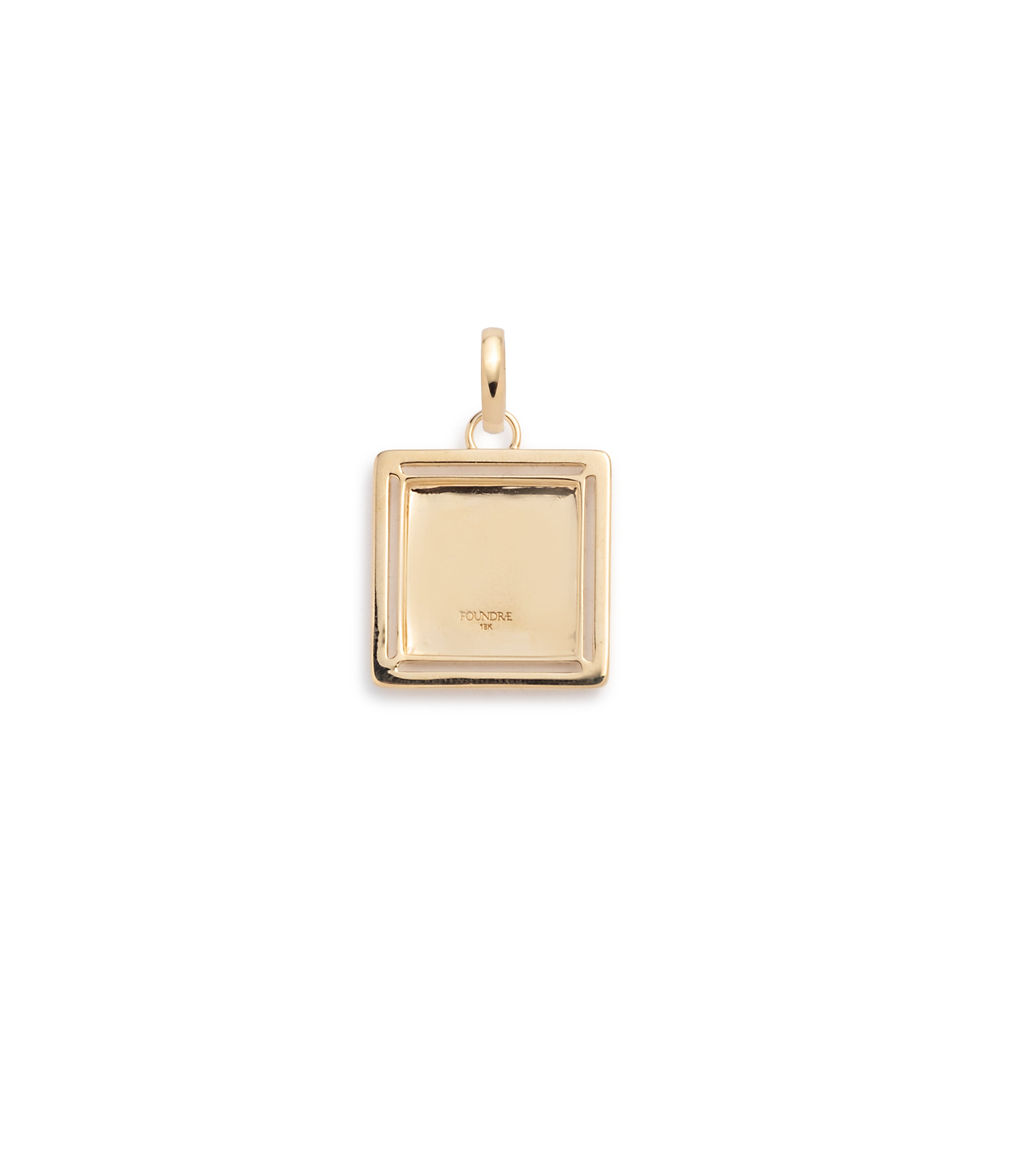 Engravable Square Baby Pendant Necklace with Annex Link - Personalized Jewelry Gift for Newborns, Christening, Baptism & Special Occasions