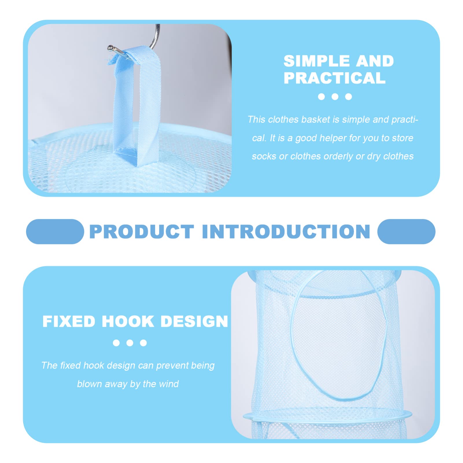 Foldable Hanging Basket - Portable Clothes Drying Rack for Underwear, Socks, Shoes & Sweaters | Space-Saving Laundry Organizer for Small Spaces, Apartments & Travel | Breathable Polyester Mesh Drying Net