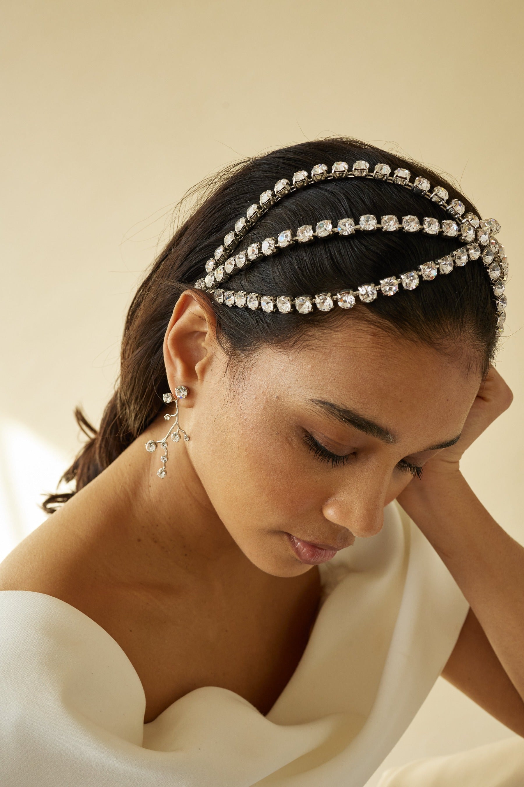 Liv Crystal Exes Headband - Stylish Rhinestone Hair Accessory for Women, Perfect for Weddings, Parties & Everyday Wear