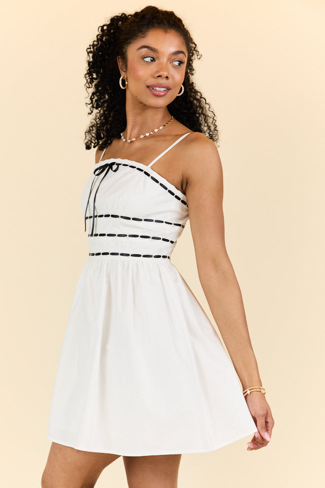 In The Moment Ribbon Tie White Dress - Elegant Summer Wedding Guest Dress for Women, Perfect for Beach Parties & Cocktail Events
