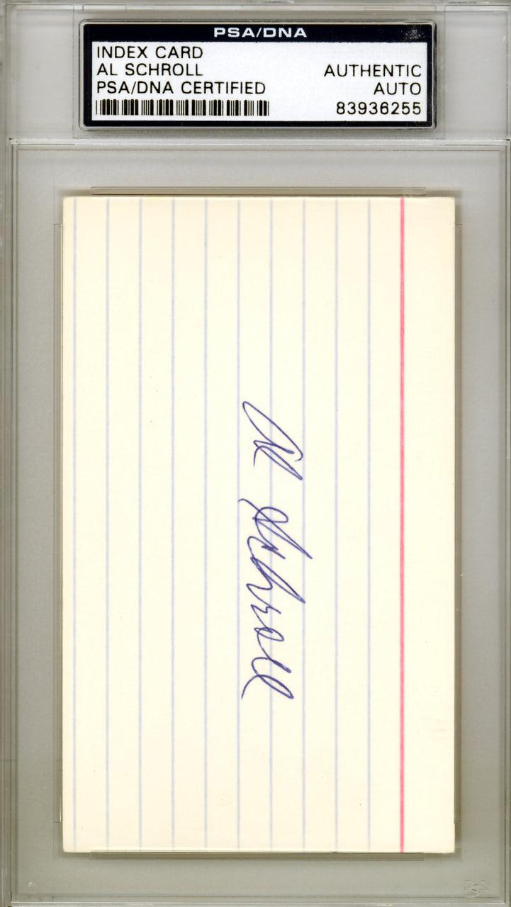 Authentic Al Schroll Autographed 3x5 Index Card - Chicago Cubs Memorabilia with PSA/DNA Certification #83936255 - Perfect for Baseball Collectors and Sports Fans Display