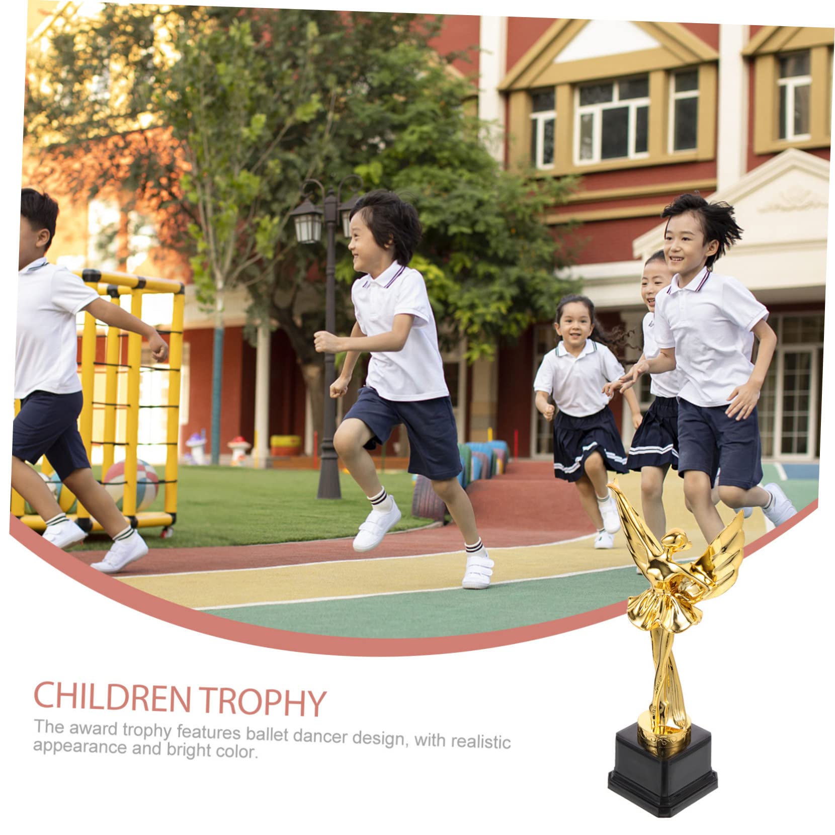 SUPVOX 4 Pack Gold Dance Trophy Awards - Girl Shaped ABS Plastic Competition Trophies for Dance Recitals, Ballet Performances & Cheerleading Events