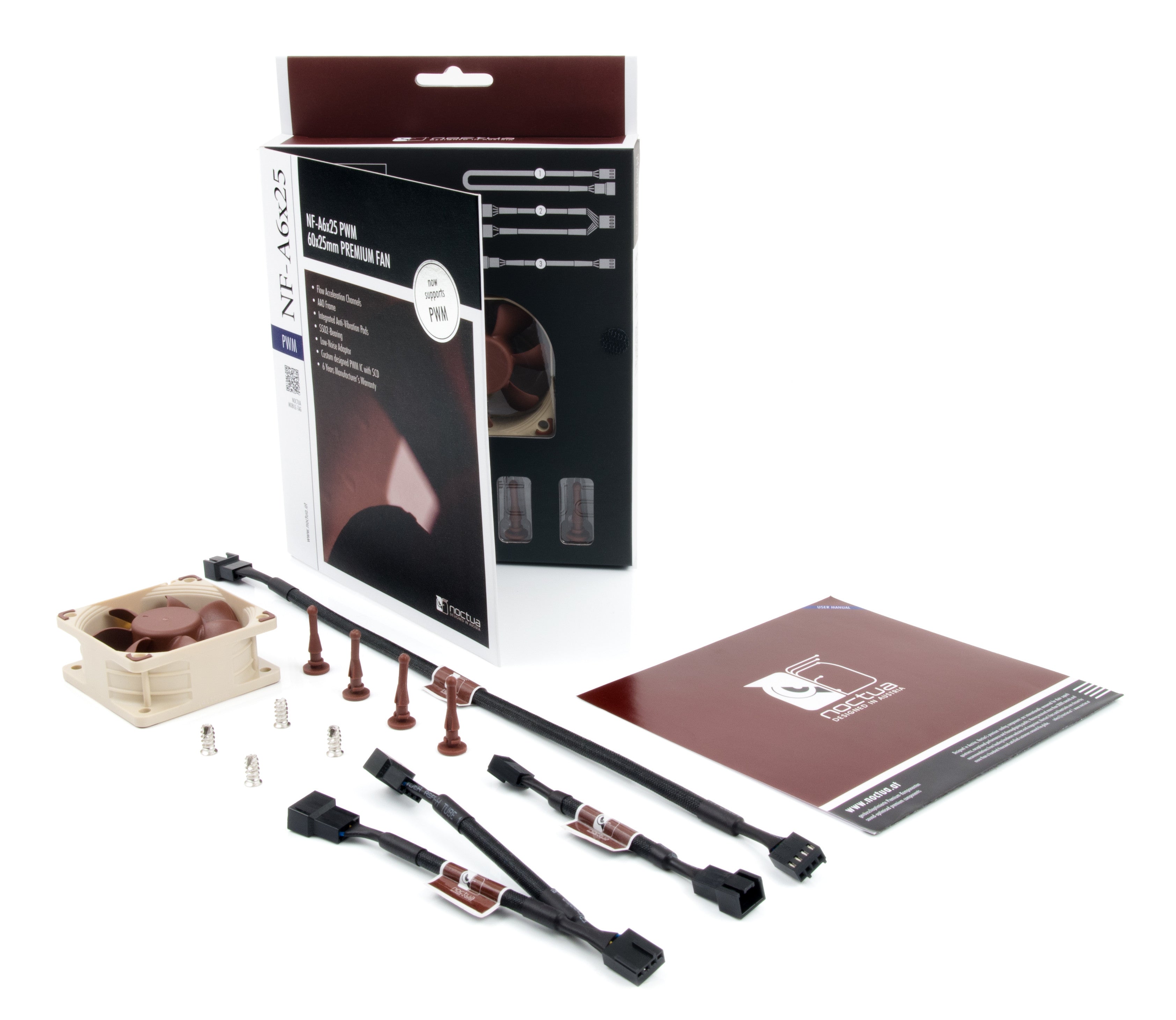 Noctua NF-A6x25 PWM 60x60x25mm Ultra Quiet Computer Cooling Fan - Perfect for Mini ITX Cases, HTPCs & Small Form Factor PCs