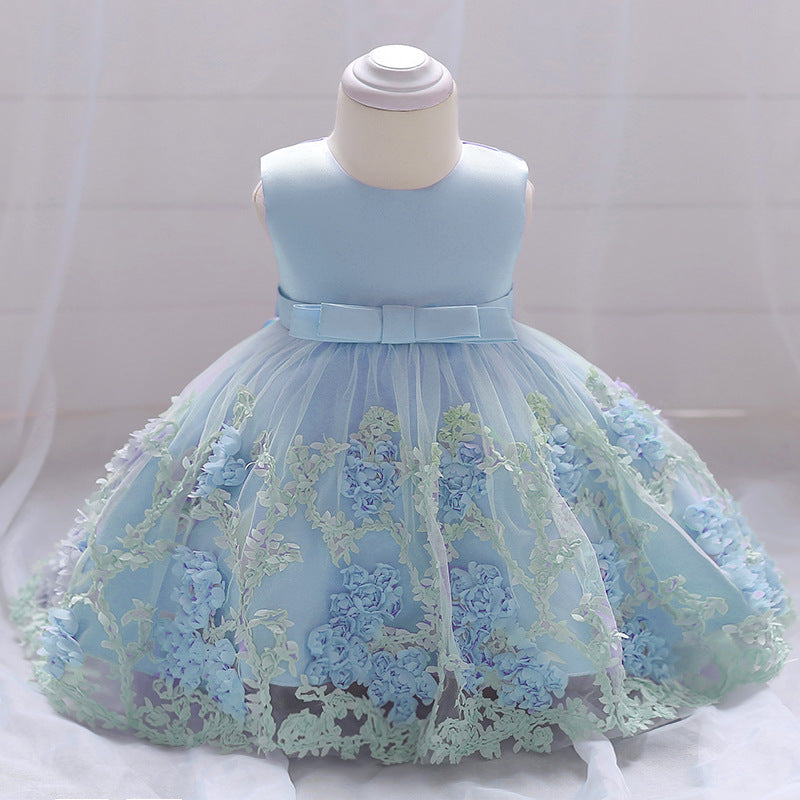 Elegant Satin Flower Girl Dress with Ruffles - Sleeveless Flower Girl Gown for Weddings, Baptisms & Special Occasions