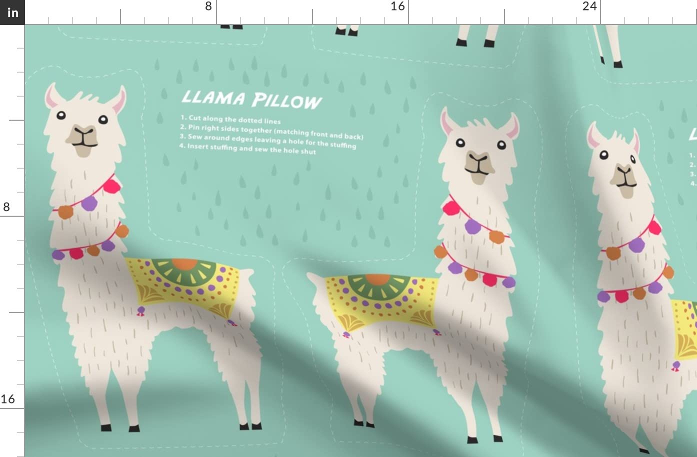 Festive Llama Alpaca Printed Fleece Fabric Fat Quarter - Soft & Cozy Material for Sewing Blankets, Loungewear, DIY No-Sew Projects - Perfect for Holiday Crafts, Home Decor & Baby Clothing