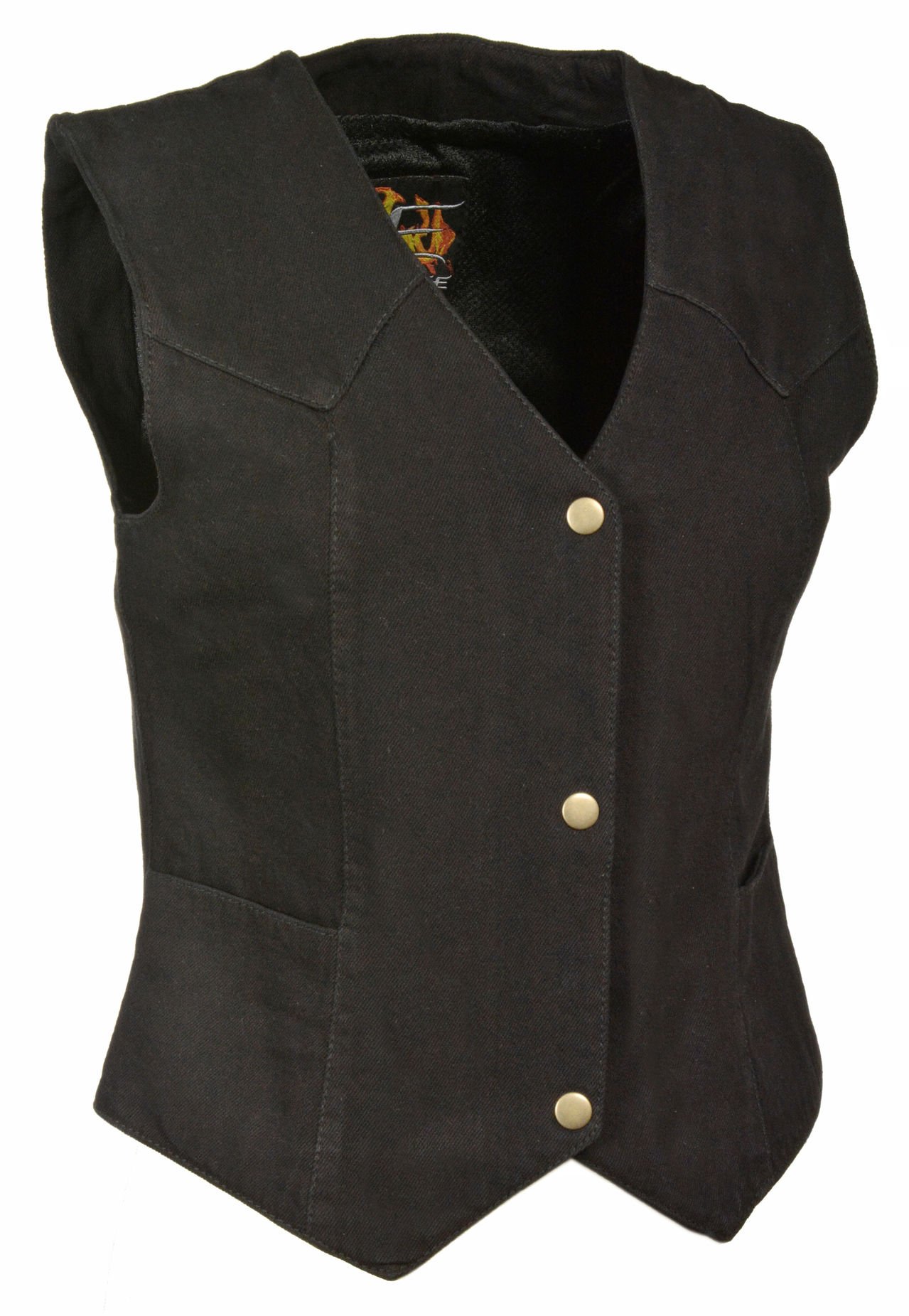 Milwaukee Denim Women's Plain Side 4 Snap Front Denim Vest - Casual & Layering Outfit Essential for Spring & Fall Fashion