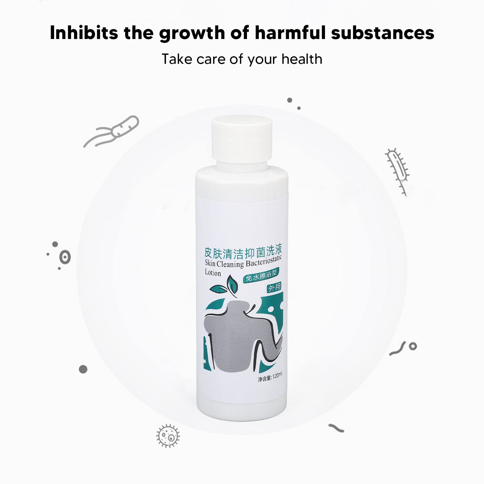 EXCLUZO Waterless Body Wash - Mild & Portable No-Rinse Cleansing Gel for Camping, Travel & Outdoor Activities | 120mL Stain-Removing Quick Bath Solution for Skin Care On-The-Go
