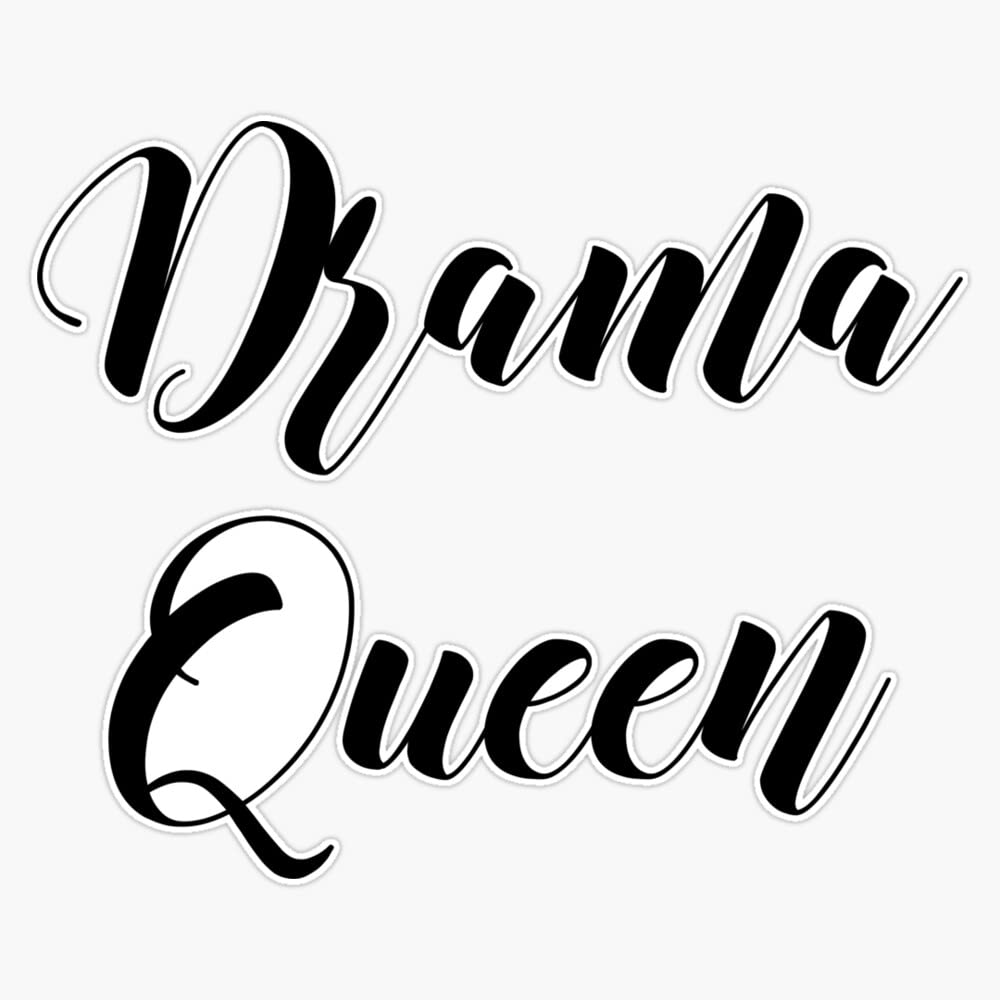 Drama Queen Bumper Sticker - 5 Inch Vinyl Decal for Cars, Laptops & Windows - Funny Car Accessories for Women & Girls