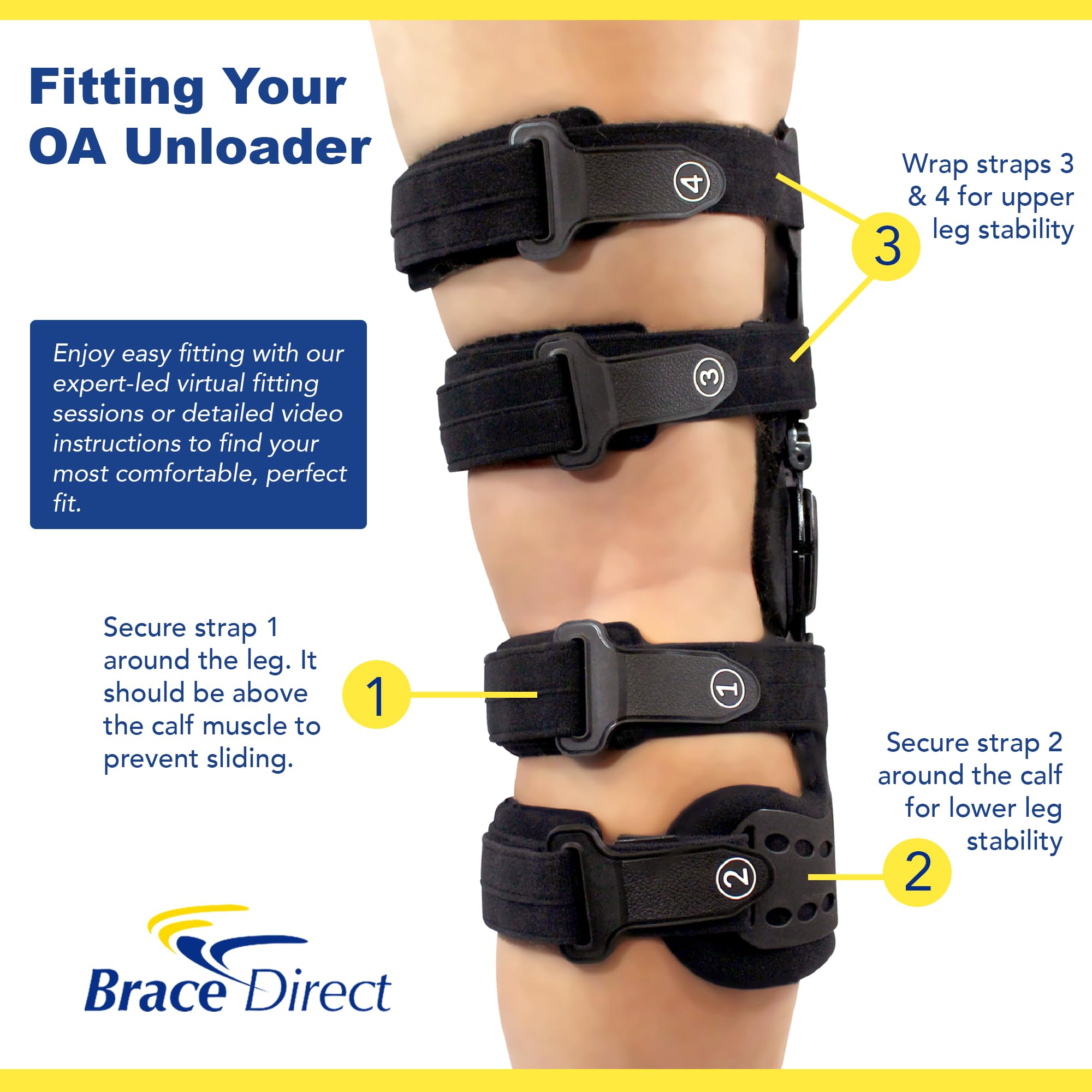 OA Unloader Knee Brace for Arthritis Pain Relief - Osteoarthritis & Bone on Bone Knee Support, Medial/Lateral Knee Brace for Joint Degeneration (L1851 L1843) - Ideal for Walking, Running & Daily Activities
