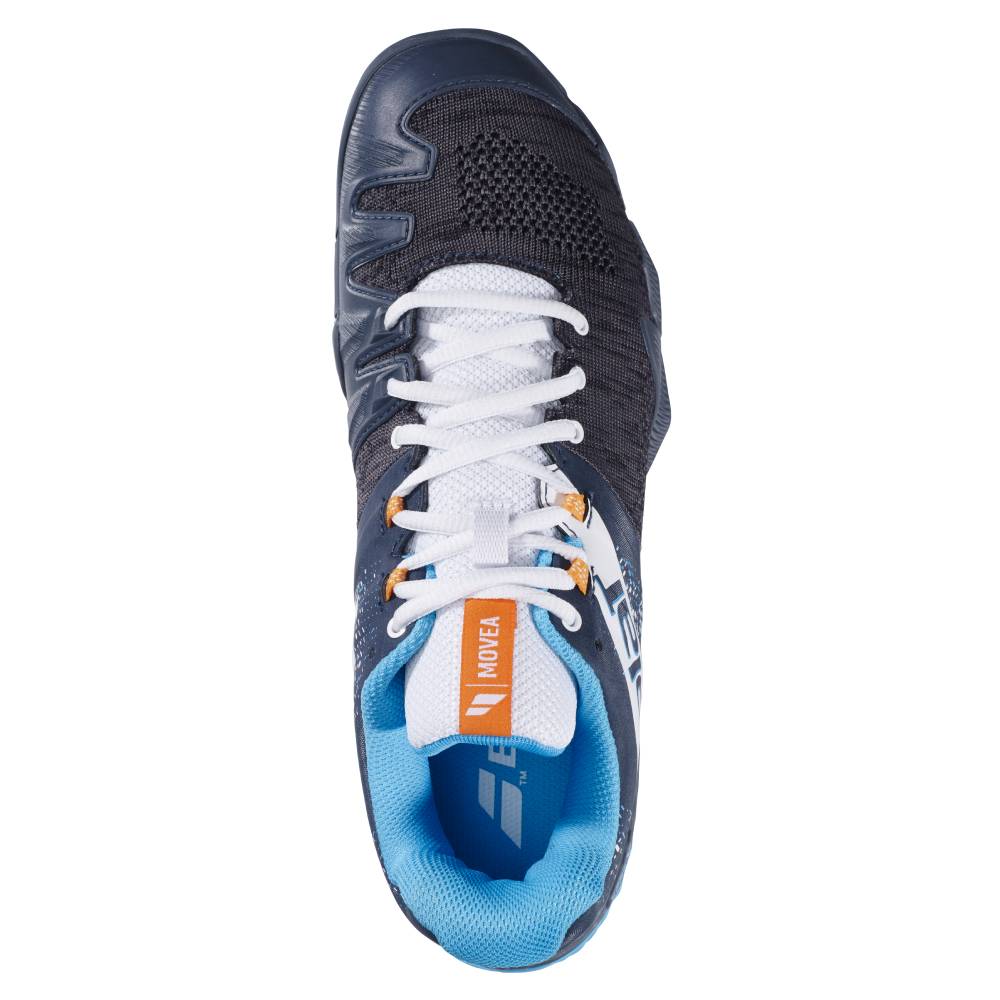 Babolat Movea Men's Padel Tennis Shoes - Lightweight & Breathable Grey/Blue Sports Shoes for Indoor & Outdoor Court Play