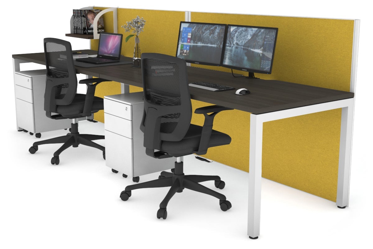 Horizon Quadro 2 Person Office Workstation with Square Legs - 1800L x 800W Dimensions, Cable Management Scallop - Perfect for Shared Workspaces & Collaborative Office Environments