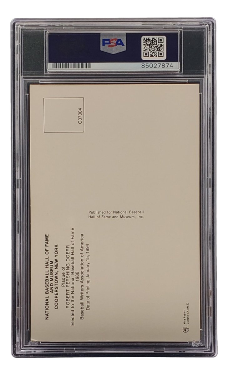 Bobby Doerr Autographed 4x6 Boston Red Sox Hall of Fame Plaque Card with PSA/DNA Certification #85027874 - Perfect for Baseball Memorabilia Collectors and Red Sox Fans Display
