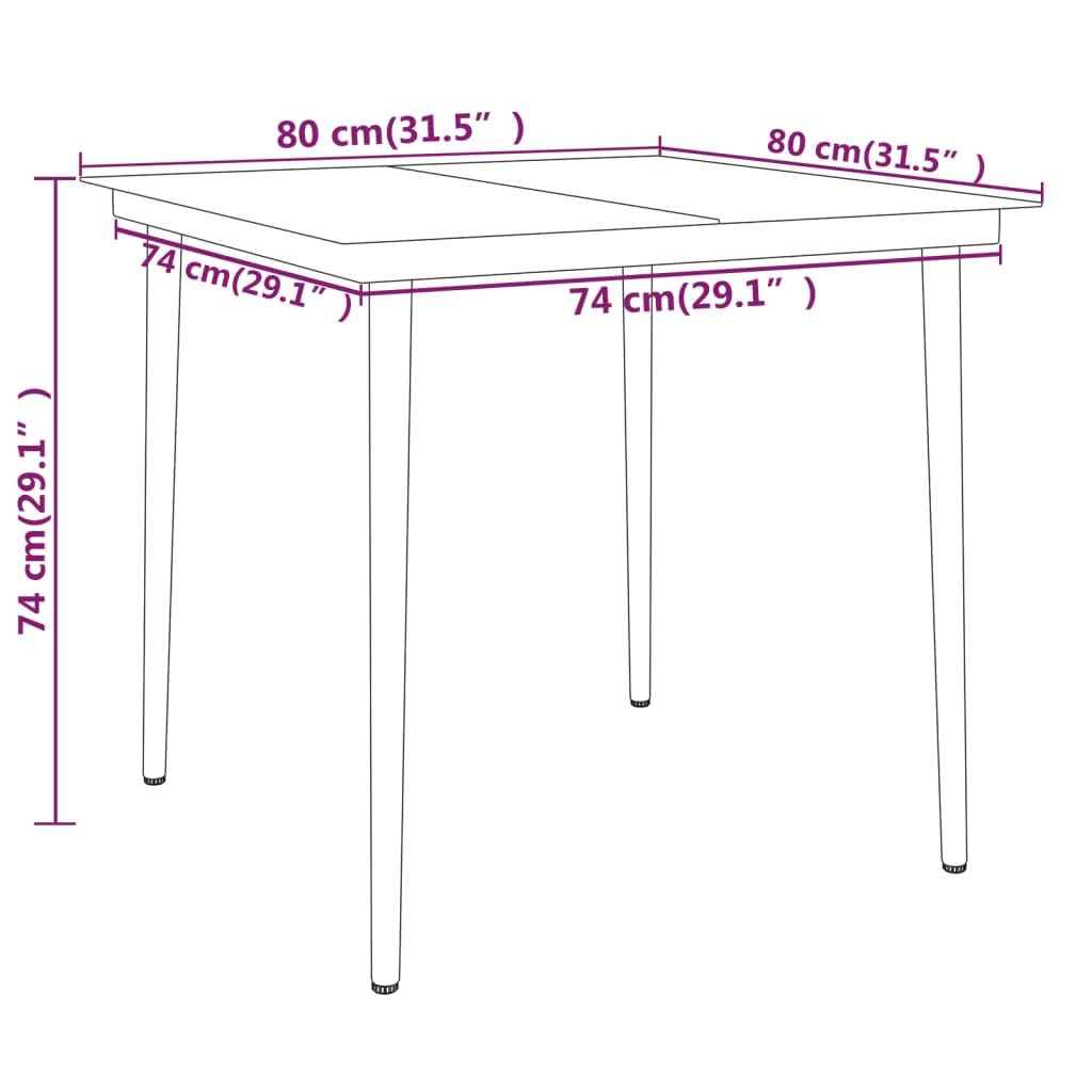 vidaXL 3-Piece Patio Dining Set - Outdoor Garden Furniture with Table and Chairs for Lawn, Yard, Terrace & Balcony - Durable Black Seating for Al Fresco Meals & Entertaining