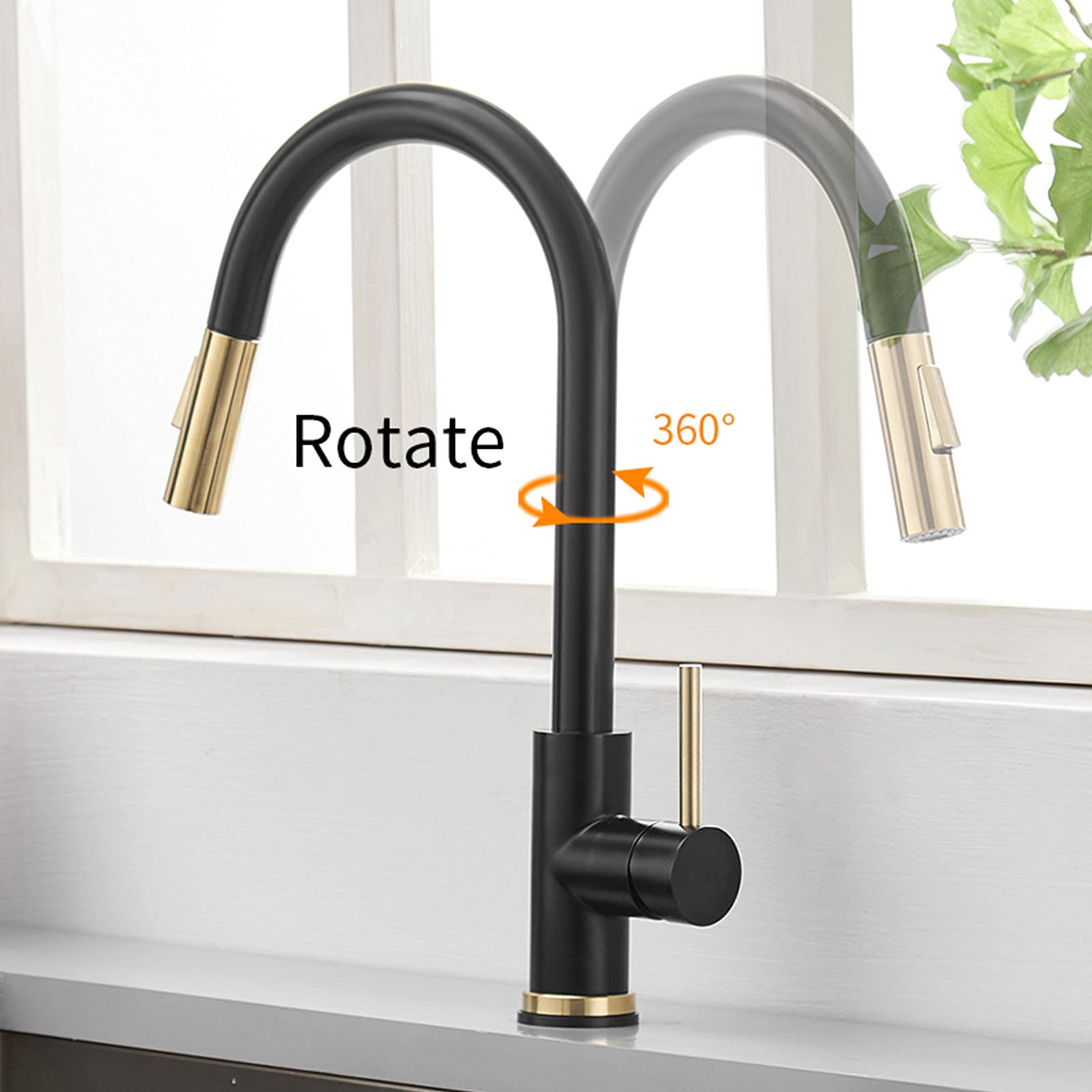 Touchless Kitchen Faucet with Pull Down Sprayer - High Arc Single Handle Stainless Steel Sensor Faucet in Brushed Nickel Black | Ideal for Modern Kitchens, Restaurants & ADA Compliant Spaces