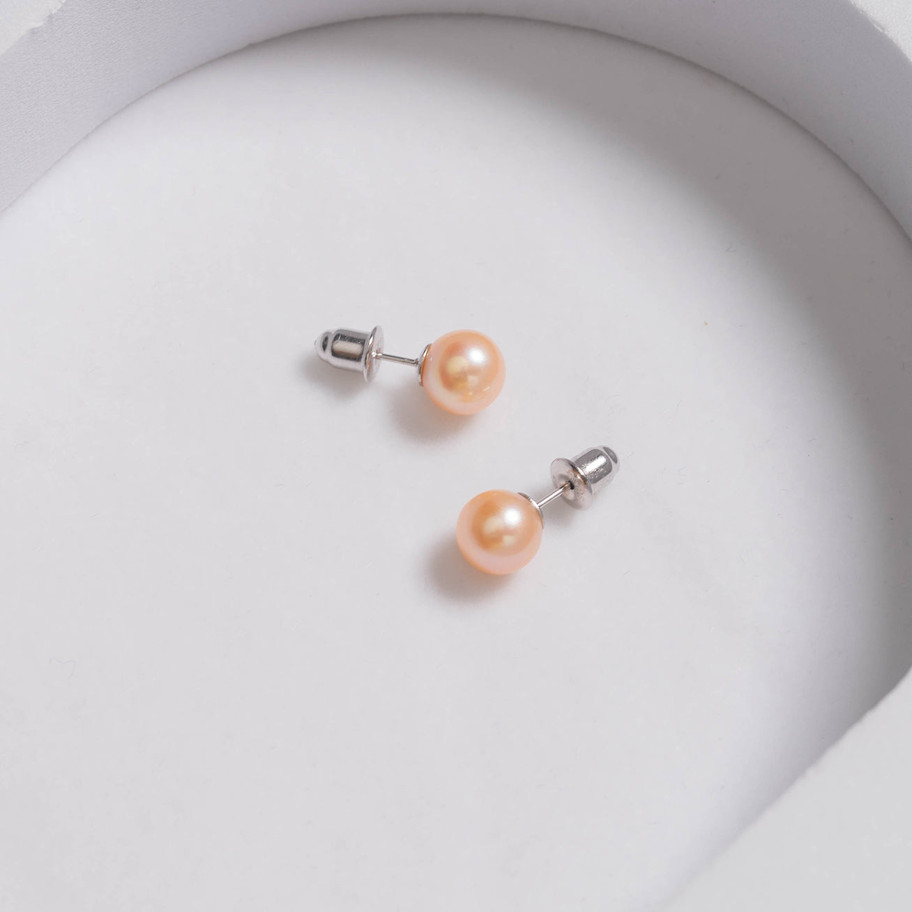 18K Gold Pink Freshwater Pearl Stud Earrings - AAA Grade Pearls, Hypoallergenic, Elegant Jewelry for Women, Perfect for Weddings, Parties & Gifts