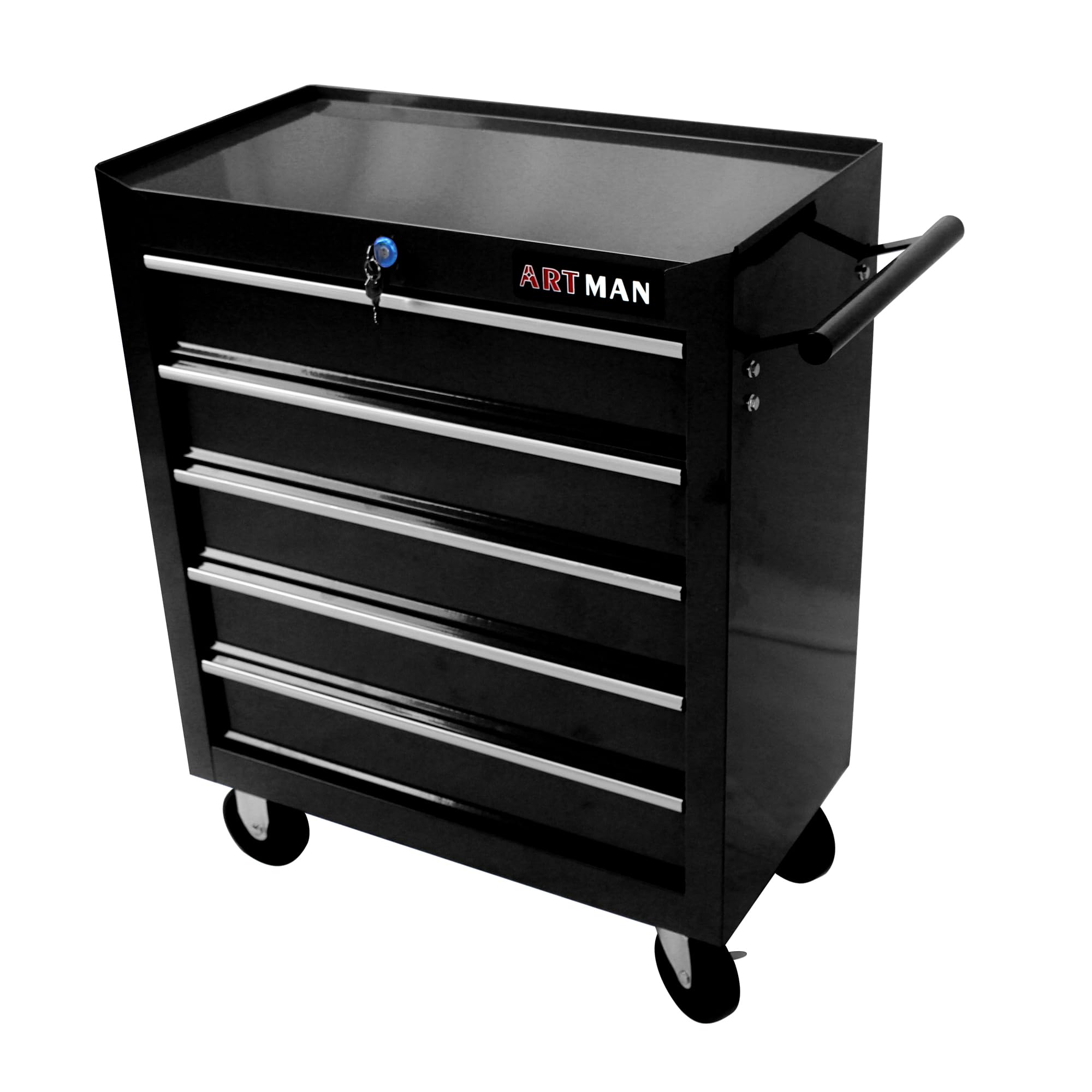 5-Drawer Rolling Tool Cart with Wheels - Heavy Duty Mobile Tool Chest Storage Organizer for Garage, Workshop, Warehouse & Auto Repair - 5 Large Drawers, 29.3