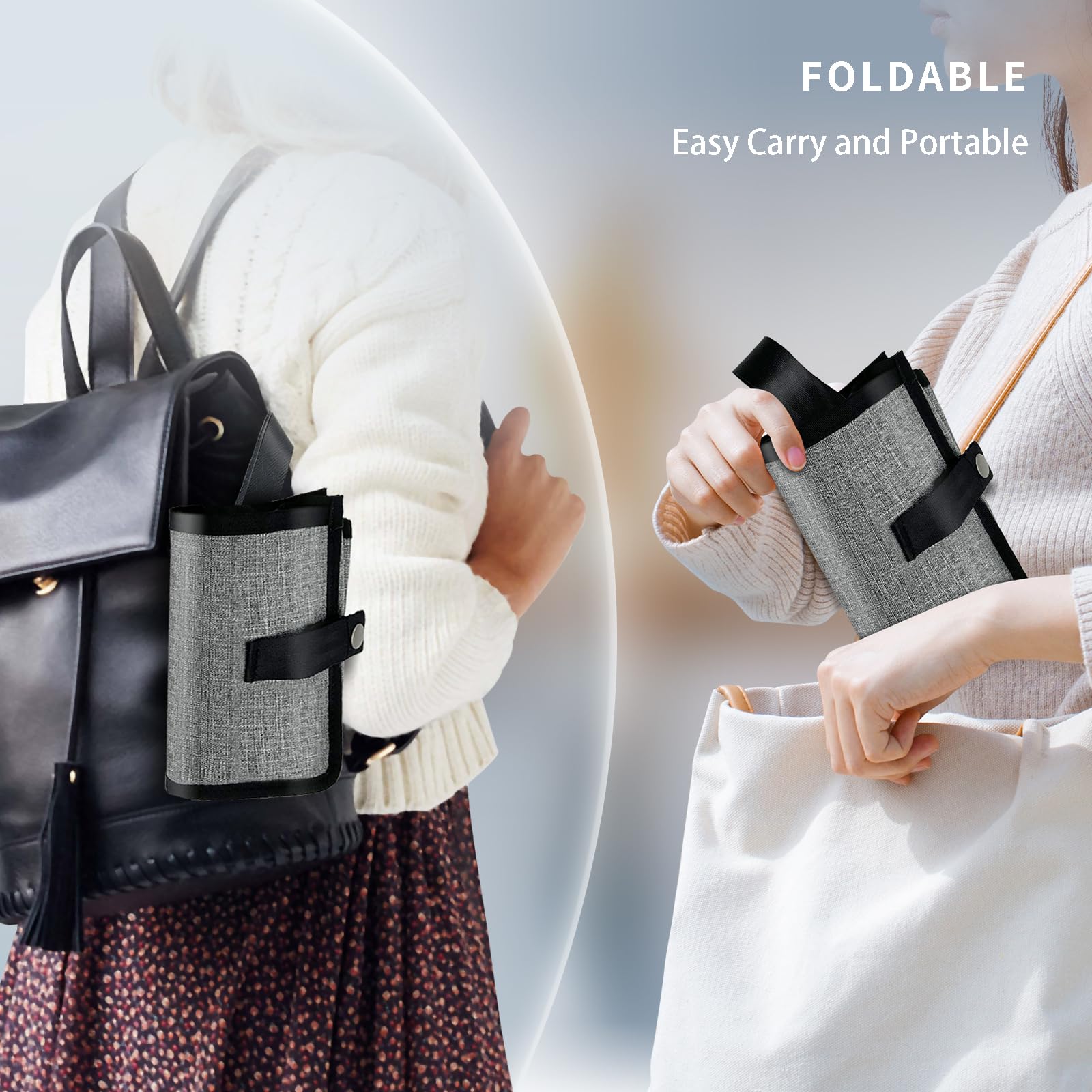 Premium Suitcase Cup Holder - Hands-Free Travel Drink Carrier for Luggage, Universal Handle Attachment, Durable Gray Travel Accessories - Perfect for Airports, Commuting & Vacations
