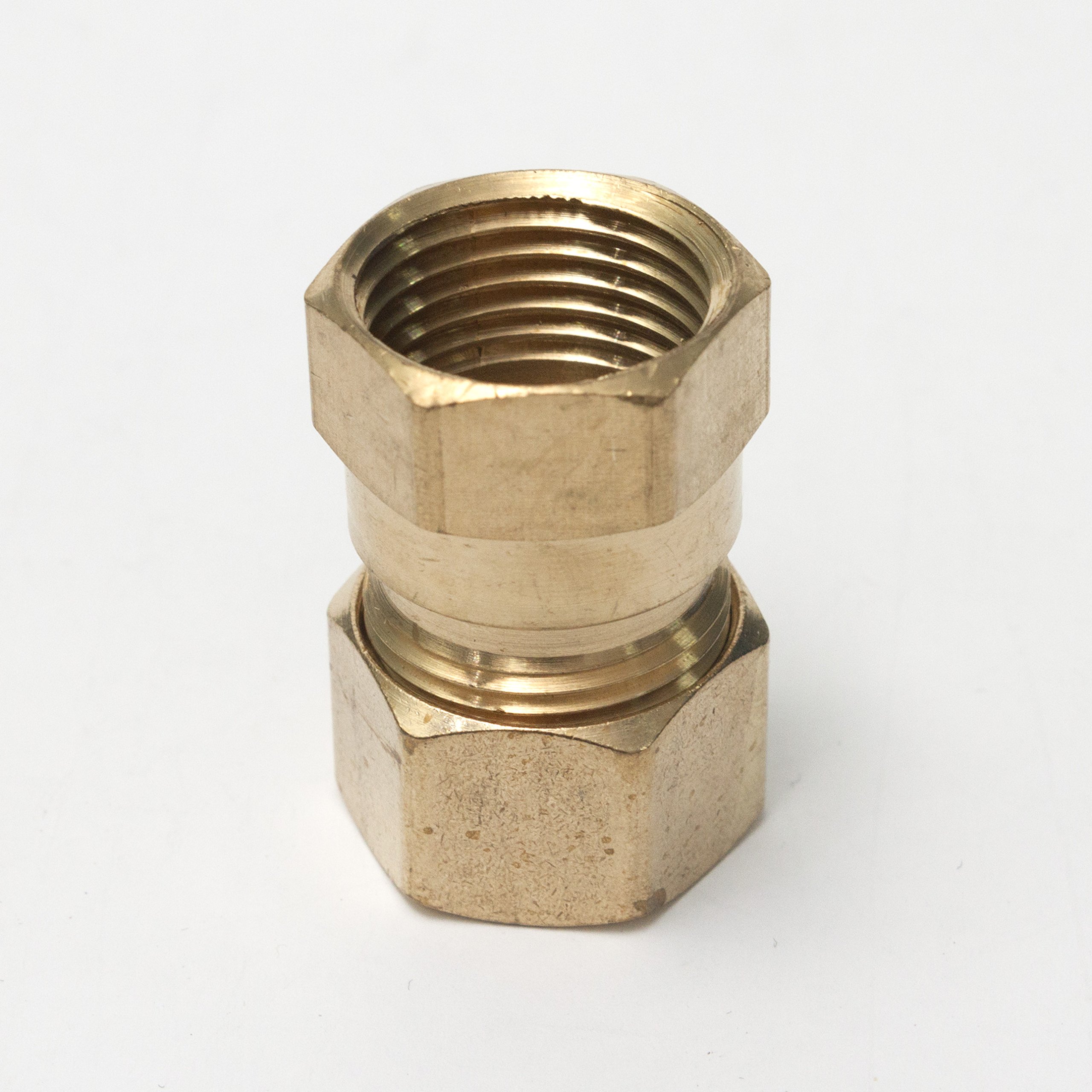 LTWFITTING 5/8-Inch OD x 1/2-Inch Female NPT Brass Compression Fitting Connector - Pack of 150 - for Plumbing, HVAC, and Industrial Applications