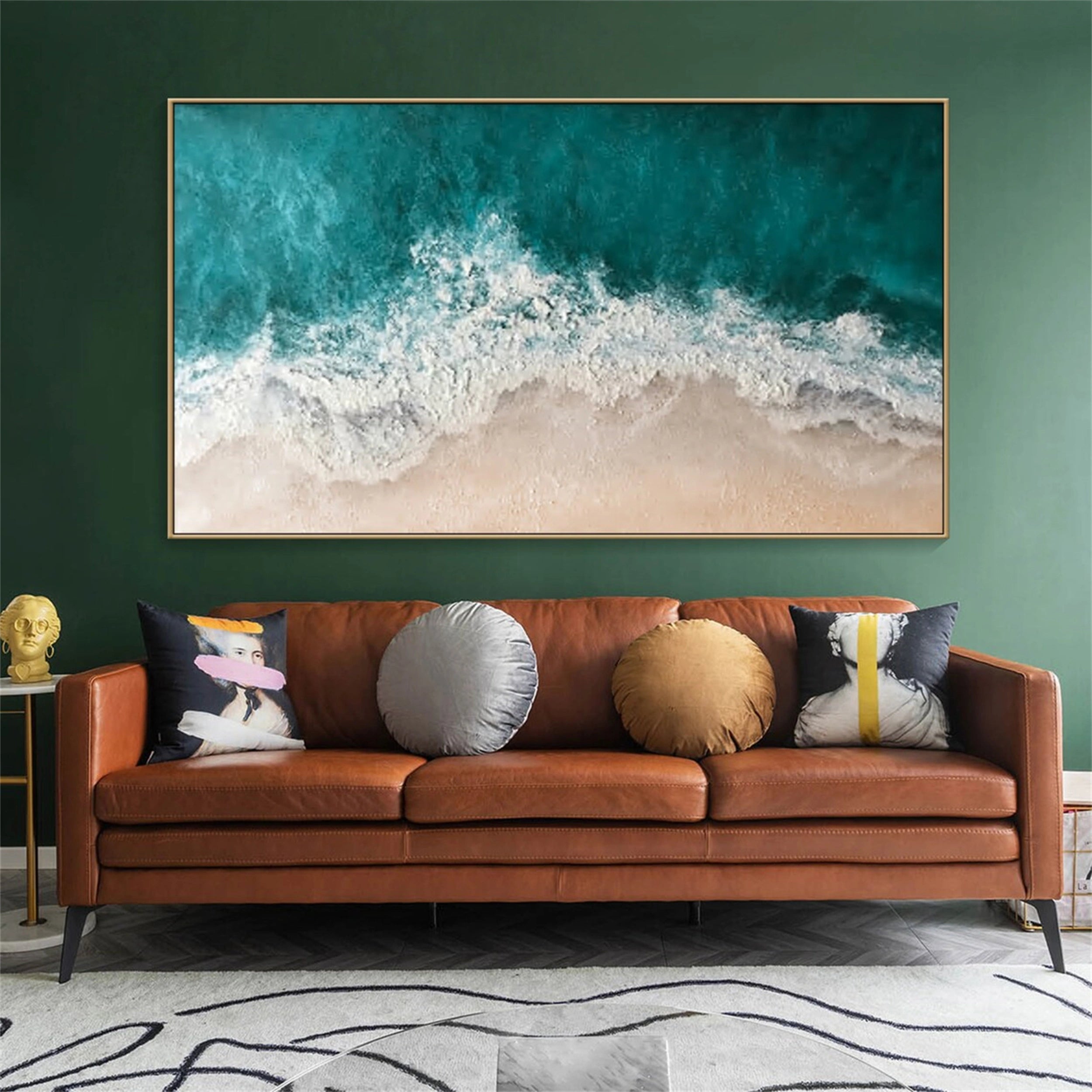 Ocean and Sky Painting #OS 071 - Handmade Canvas Wall Art for Home & Office Decor - Perfect for Living Room, Bedroom or Office Wall Decor