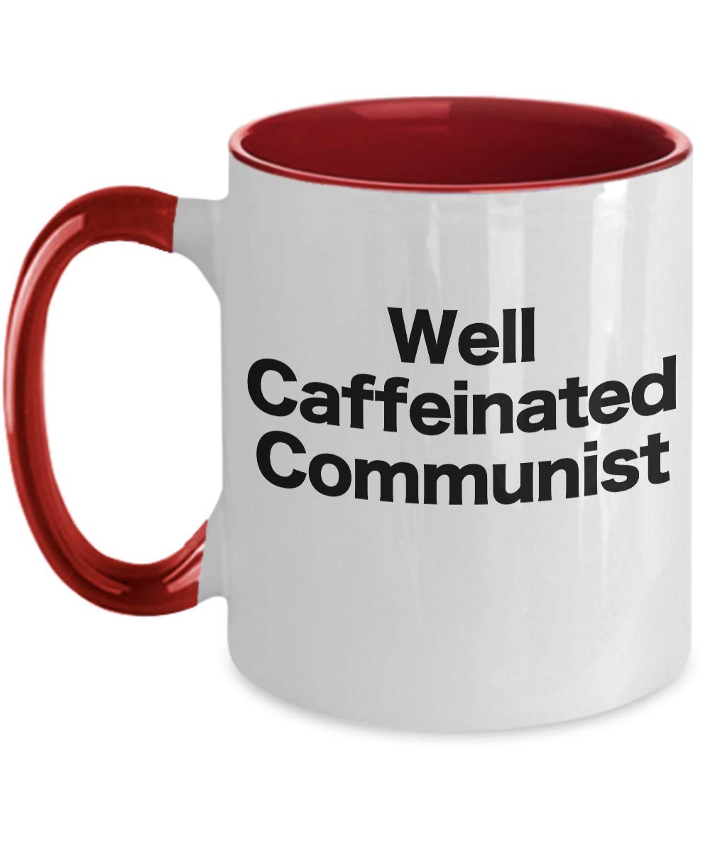Two-Tone Red Communist Mug - Unique Coffee Cup for College Professors & Political Enthusiasts | Perfect Gift for Marxism, China & Russia Lovers | Ideal for Coffee Breaks, Office Use & Political Discussions