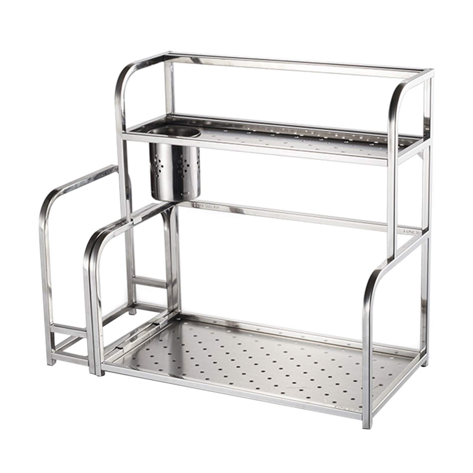 Stainless Steel Kitchen Shelf - Spice & Knife Rack for Home Cooking