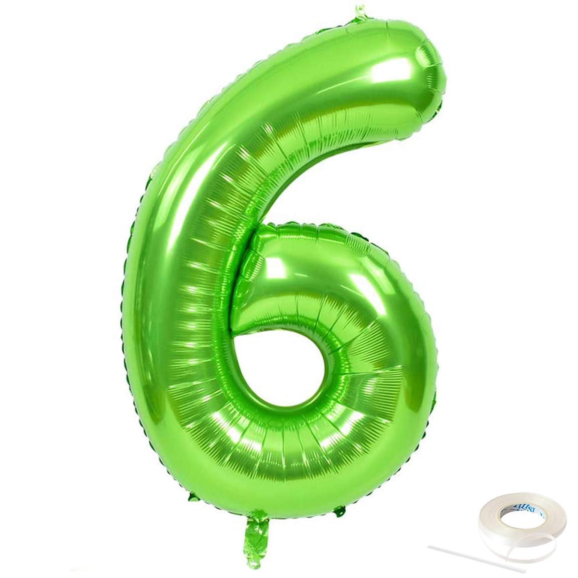 40 Inch Green Jumbo Digital 6 Number Balloons - Giant Foil Mylar Balloons for Birthday Parties, Weddings, Bridal Showers, Anniversaries & Photo Shoots - Perfect for Indoor & Outdoor Decorations (Green 6)