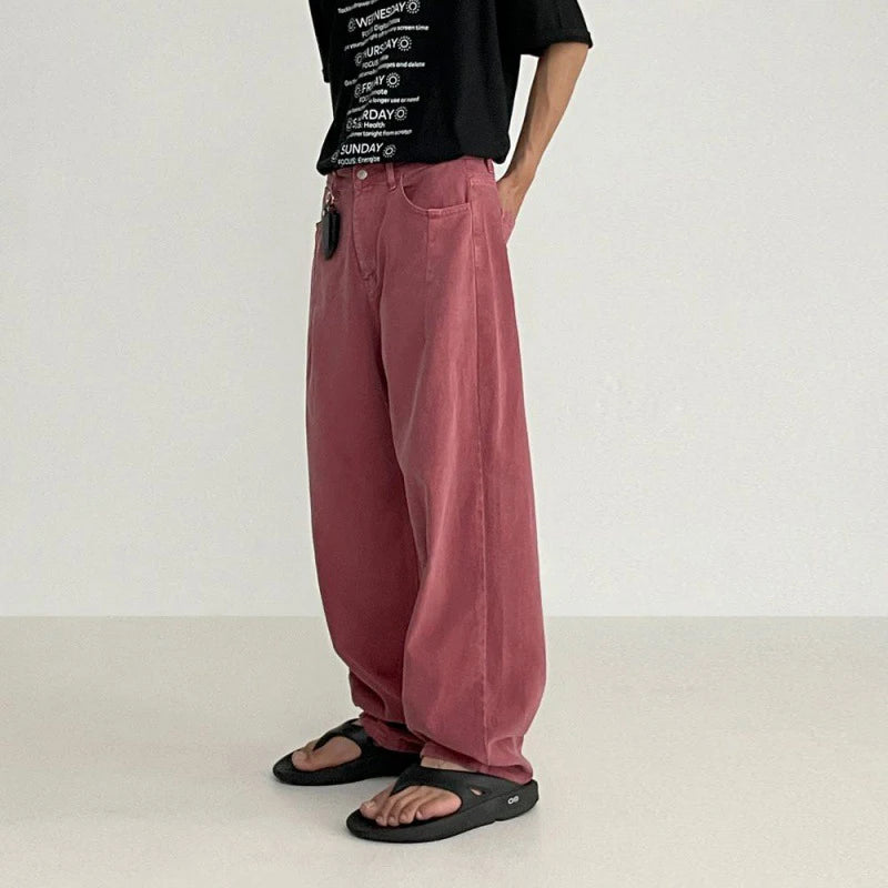 Vintage American Style Men's Wide Leg Jeans - Casual Loose Straight Denim Pants for Men | Trendy Fashion for Everyday Wear, Street Style & Retro Outfits