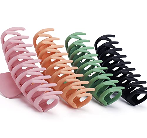 4 Pcs Large Hair Claw Clips for Thick Hair - Non-Slip Strong Hold French Style Hair Accessories for Women & Girls | Perfect for Updos, Ponytails & Everyday Styling