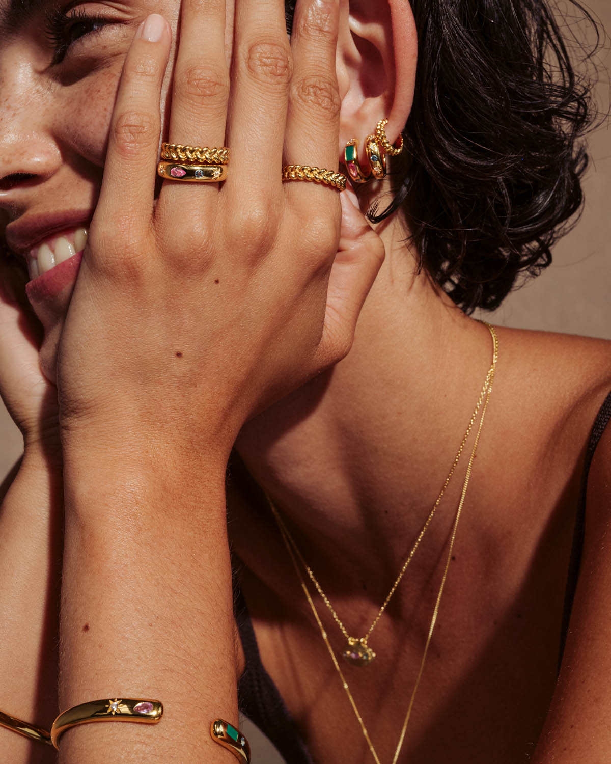 18K Gold Vermeil Connect to the Universe Hoop Earrings - Elegant Celestial Jewelry for Women - Perfect for Daily Wear, Parties & Special Occasions