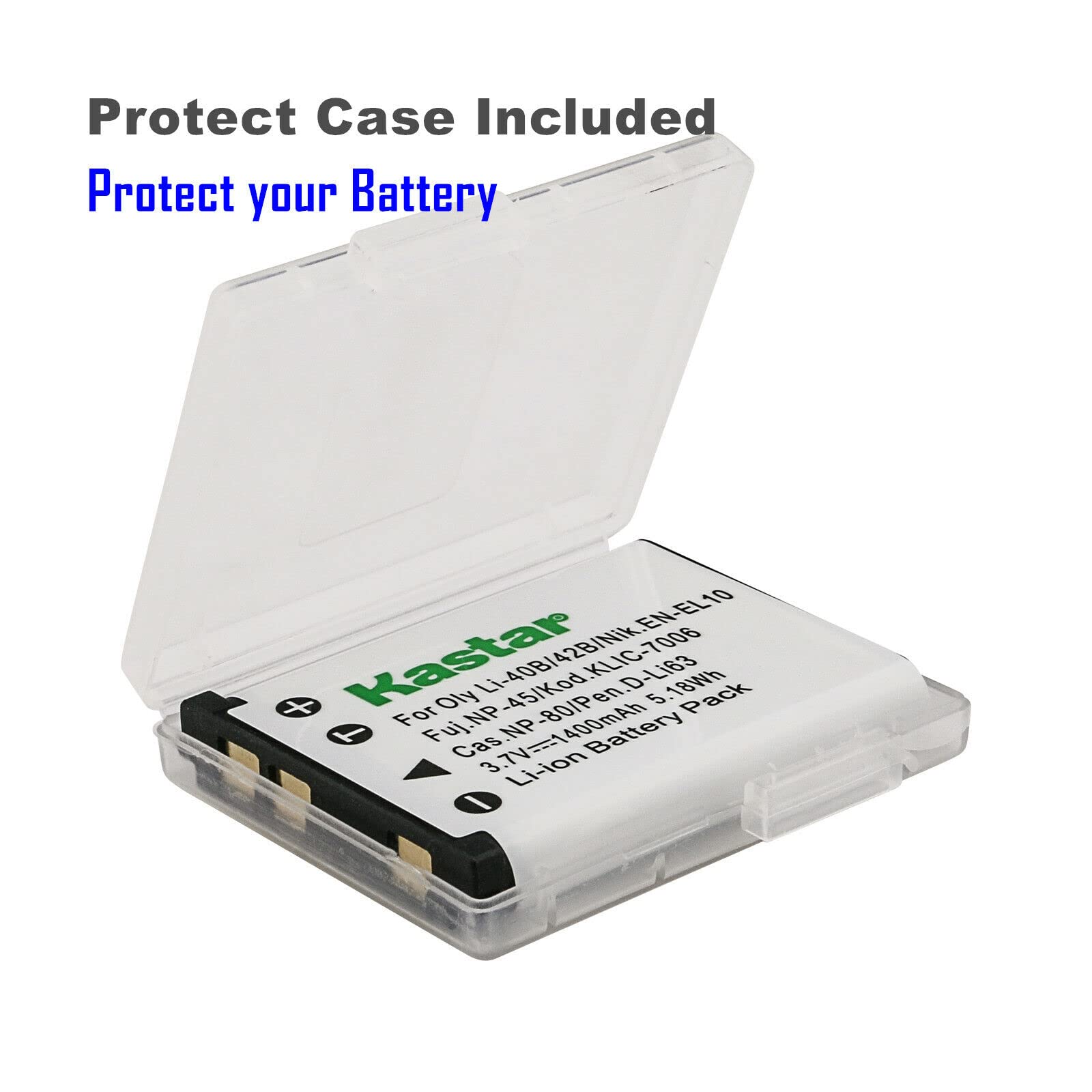 Kastar 2-Pack Li-42B Replacement Battery & LCD AC Charger for Olympus Stylus 770SW/780/790SW/820/830/840/850SW/1040/1050SW Digital Cameras - Perfect for Travel Photography & Outdoor Adventures