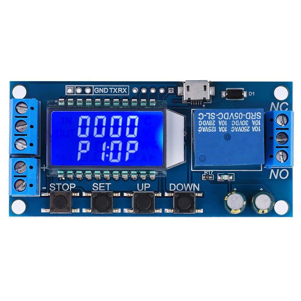 Hilitand Time Delay Relay Module - Adjustable Delay Off Cycle Timer 0.01s to 9999min with LCD Display for Industrial Automation, Home Appliances, and DIY Electronics Projects